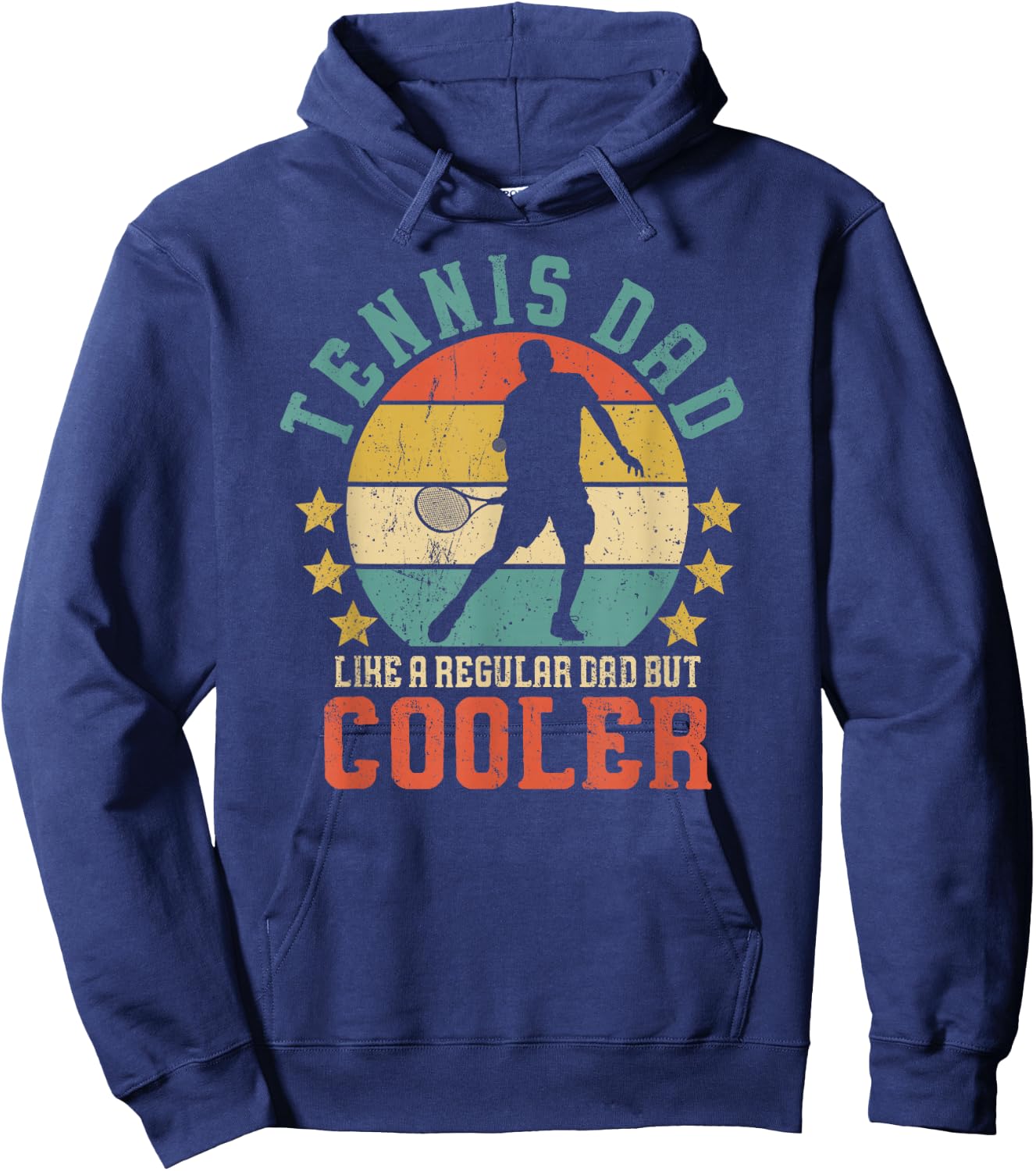 Tennis Dad Vintage Tennis Player Father's Day Hoodie - Hoodie | Navy