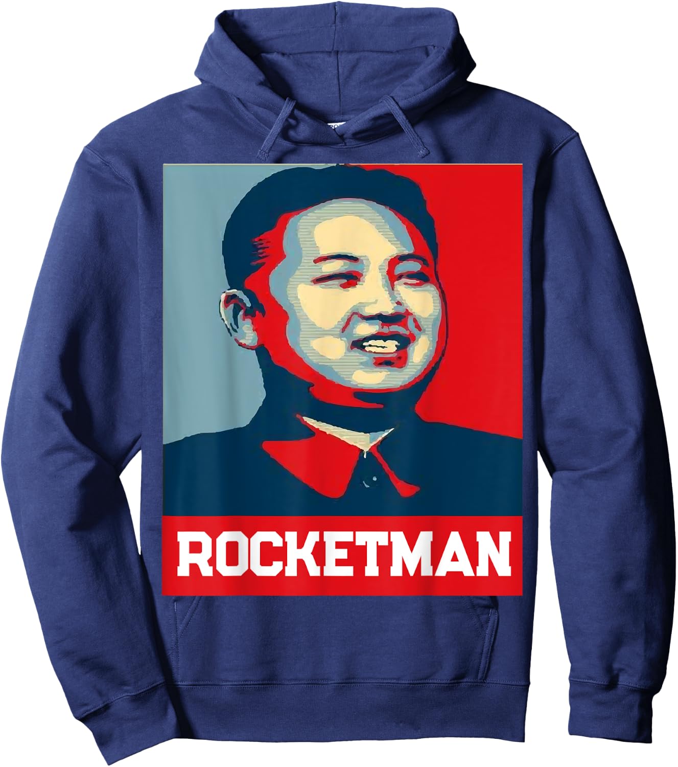 Kim Jong Un Rocket Man - Funny North Korea Shirt - -Adults - Black - Small - Short Sleeve - Classic Fit - Cotton Blend - Modern - Retro - Political Theme Hoodie - Hoodie | Navy