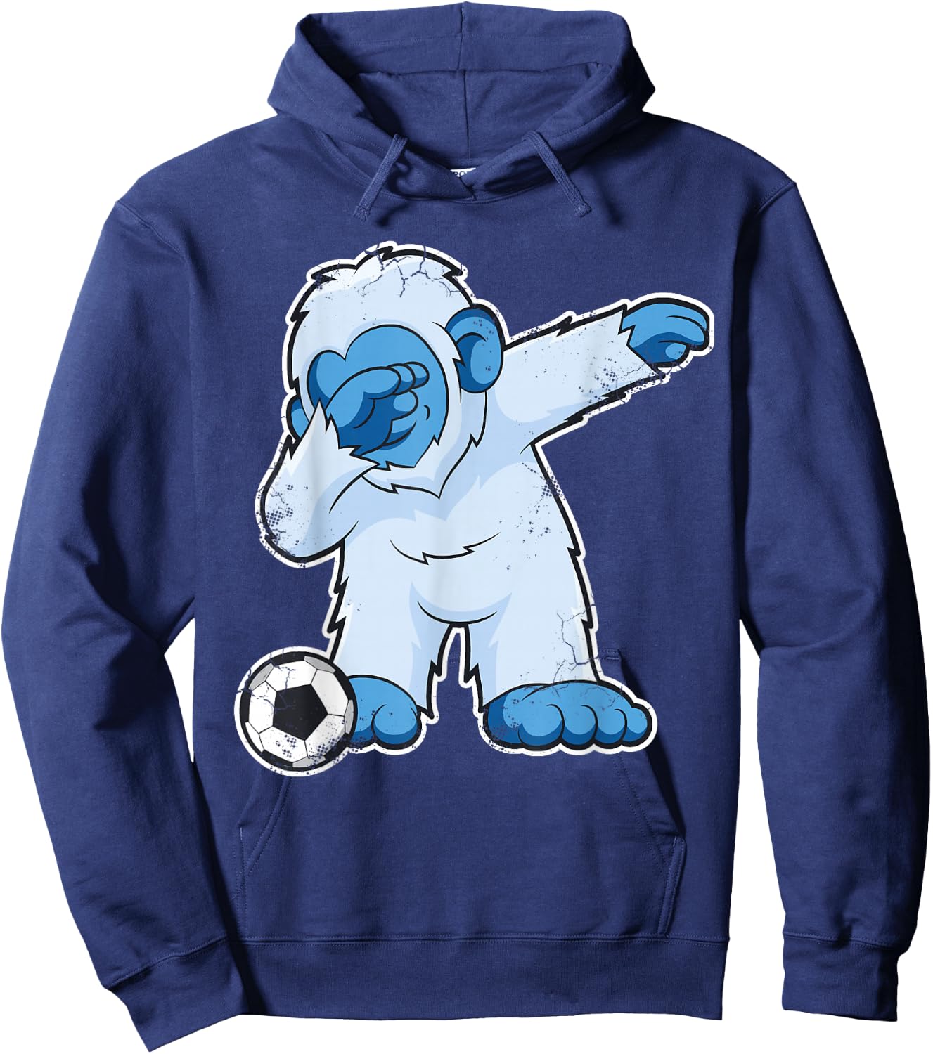Soccer Dabbing Bigfoot Yeti Abominable Snowman Hoodie - Hoodie | Navy