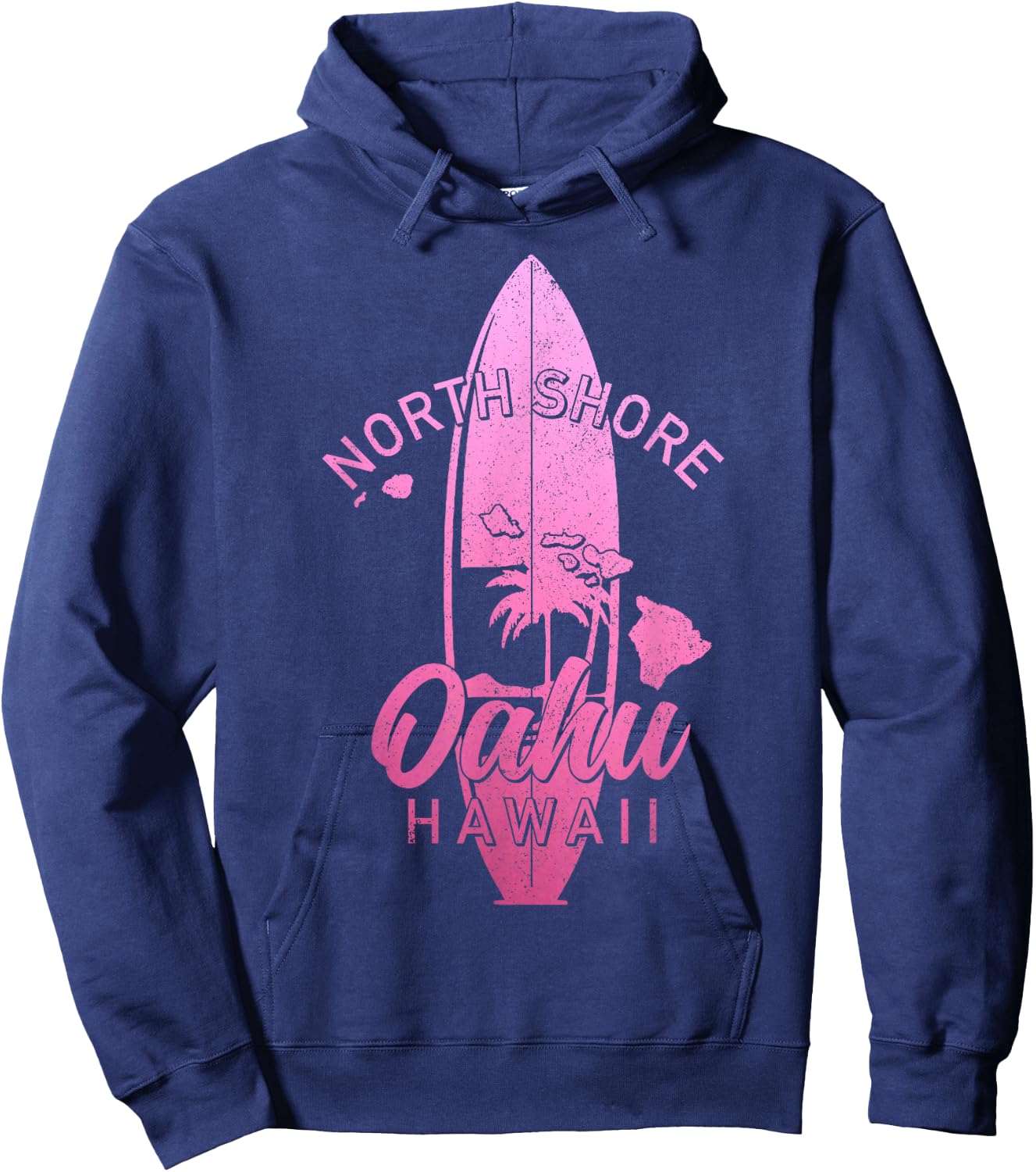 North Shore Oahu Hawaii Surf Board Surfing Surfer Hawaiian Hoodie - Hoodie | Navy