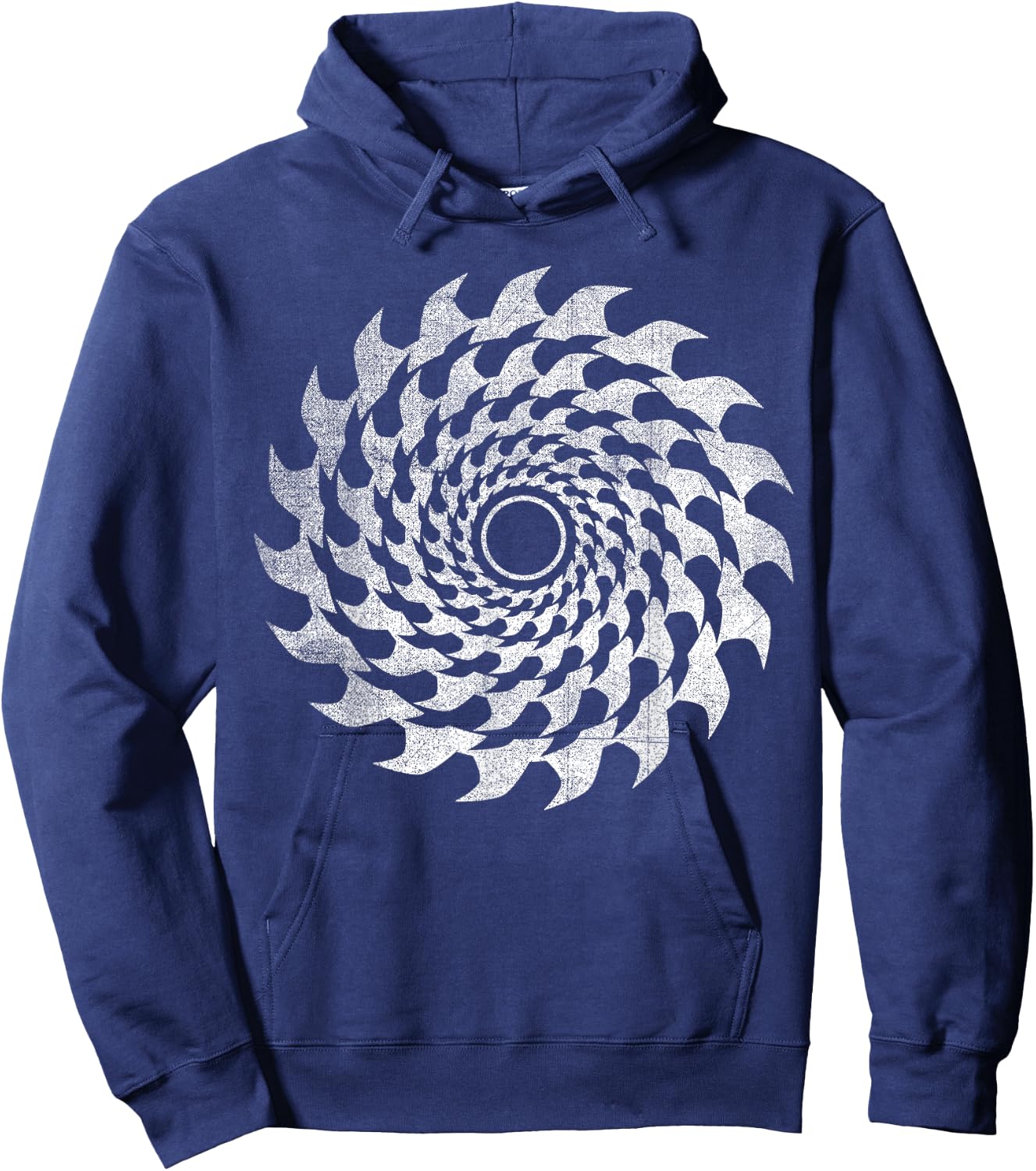 Shark Tooth Circular Saw Blade Illusion Hoodie - Hoodie | Navy