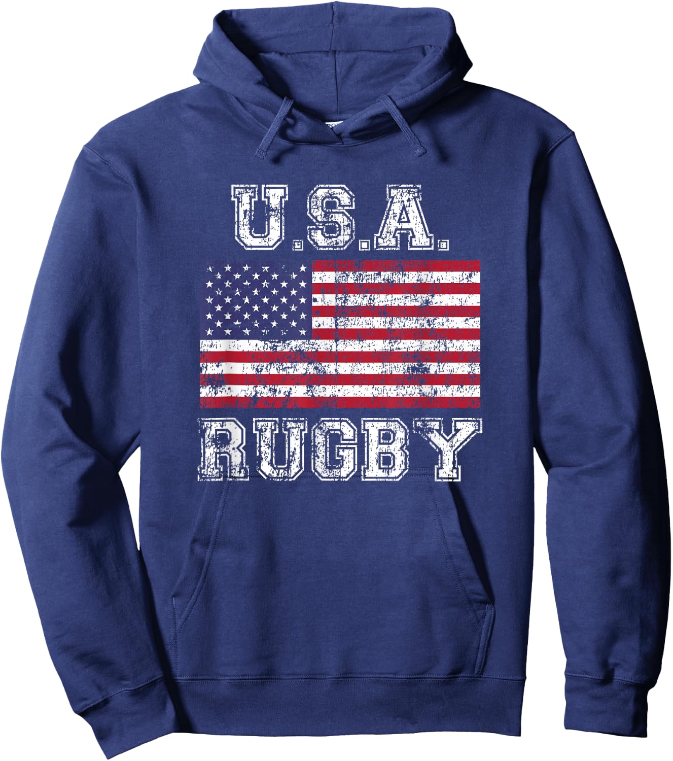 USA Rugby Shirt Women Kids American Flag Shirt Hoodie - Hoodie | Navy