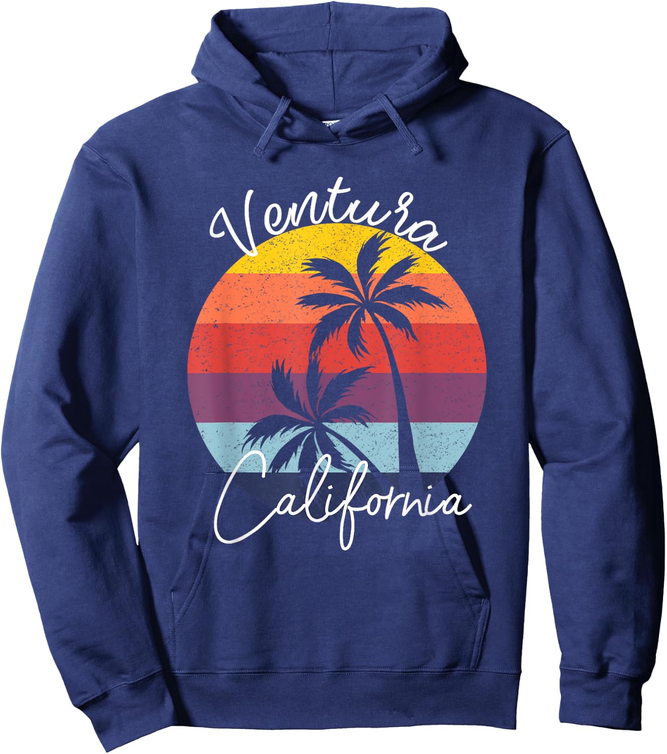 Ventura California Vintage 80's Beach Sunset Surfer Gift Hoodie - Hoodie | Navy