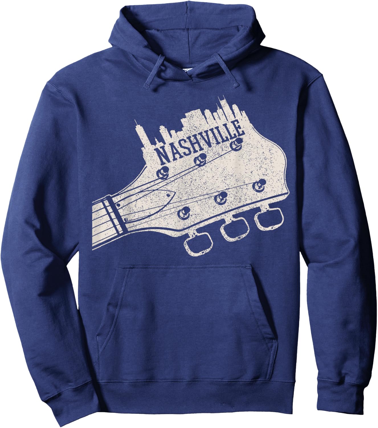 Nashville Guitar Skyline Country Music City Tennessee Hoodie - Hoodie | Navy