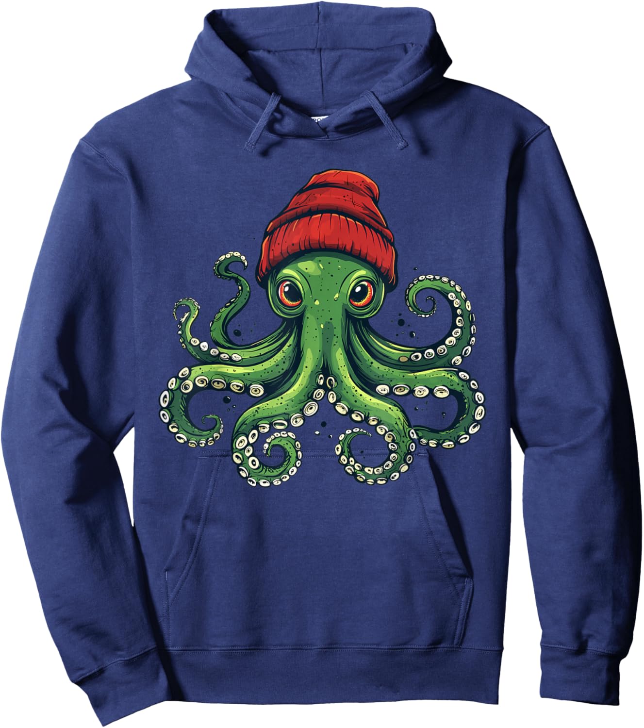 Octopus Wearing Beanie Hoodie - Hoodie | Navy