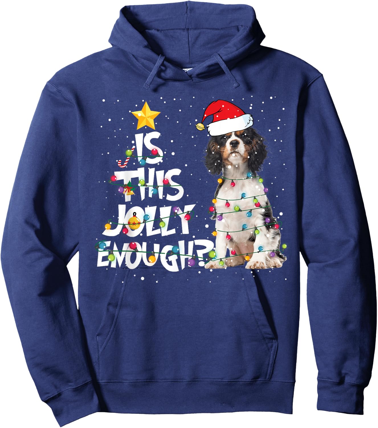 Is This Jolly Enough Cavalier King Charles Spaniel Christmas Hoodie - Hoodie | Navy