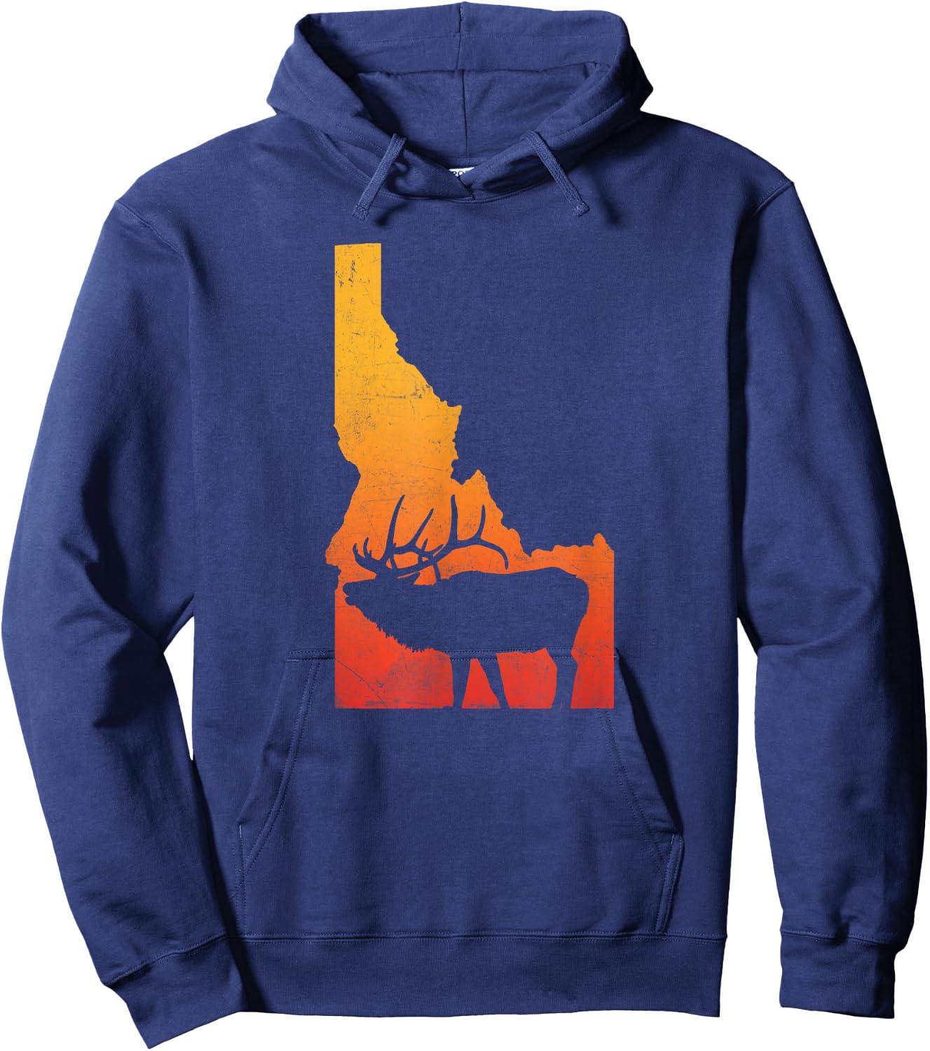 Vintage Idaho Elk Retro Outdoors Hunting Hoodie - Hoodie | Navy