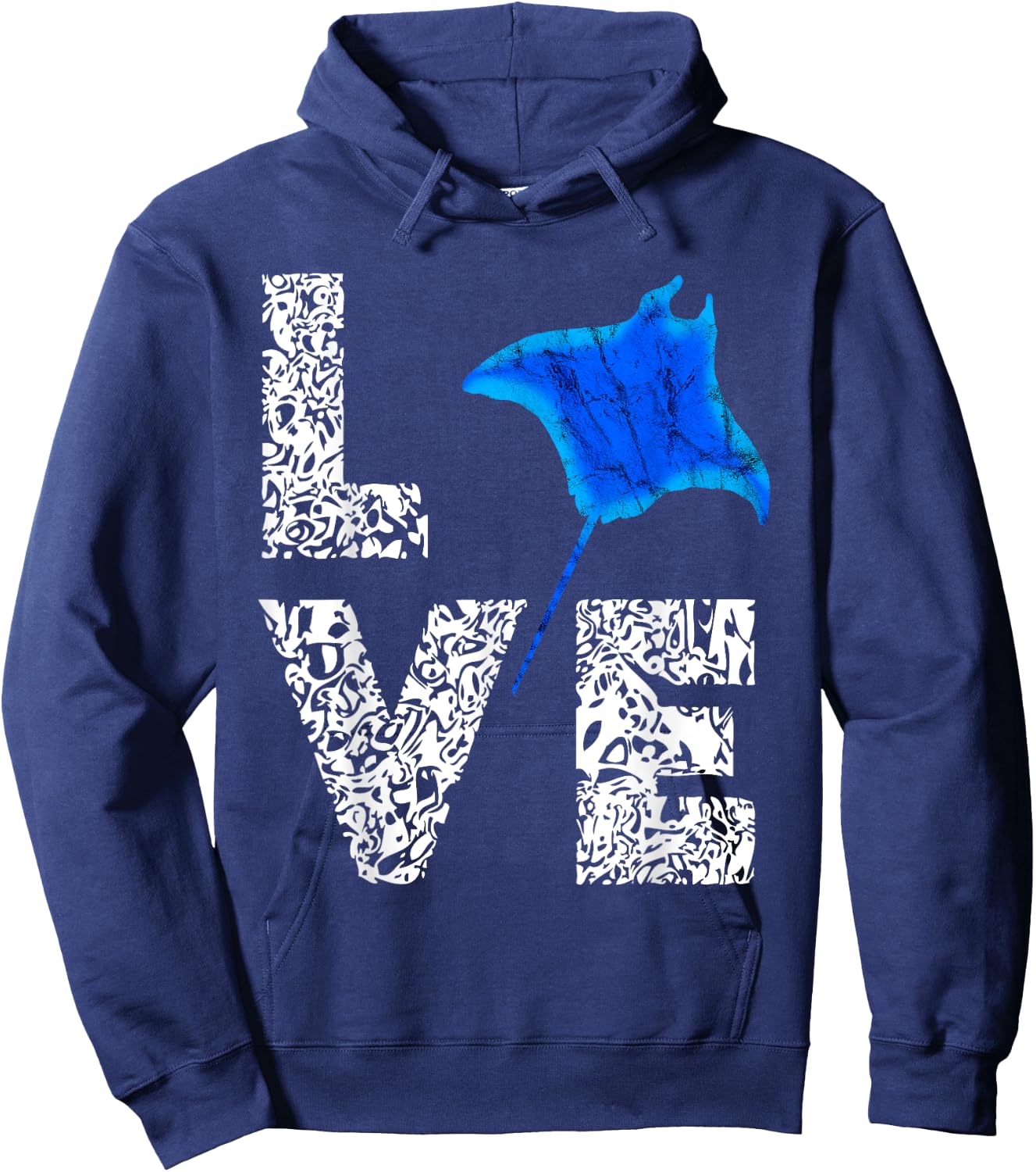 Manta Ray Stingray Sea Ocean Creatures Animals Lovers Hoodie - Hoodie | Navy