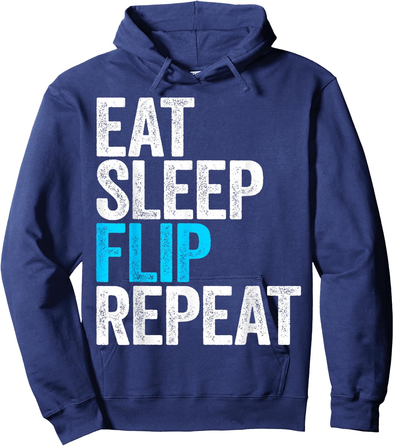 Eat Sleep Flip Repeat Shirt Men Women Kids Gymnastics Hoodie - Hoodie | Navy