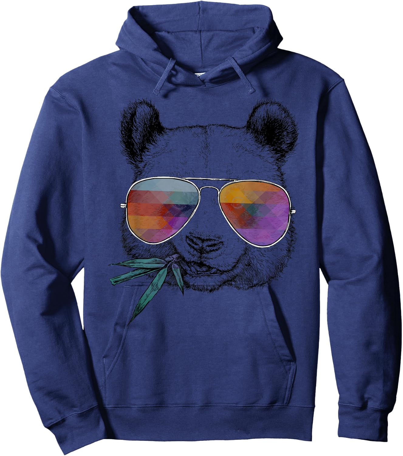 Coole Portrts von lustigen Tieren in Brillen - Cool Panda - Funny Panda Bear with Sunglasses -Adults - Grey - Small - Short Sleeve - Classic Fit - Cotton, Polyester Hoodie - Hoodie | Navy