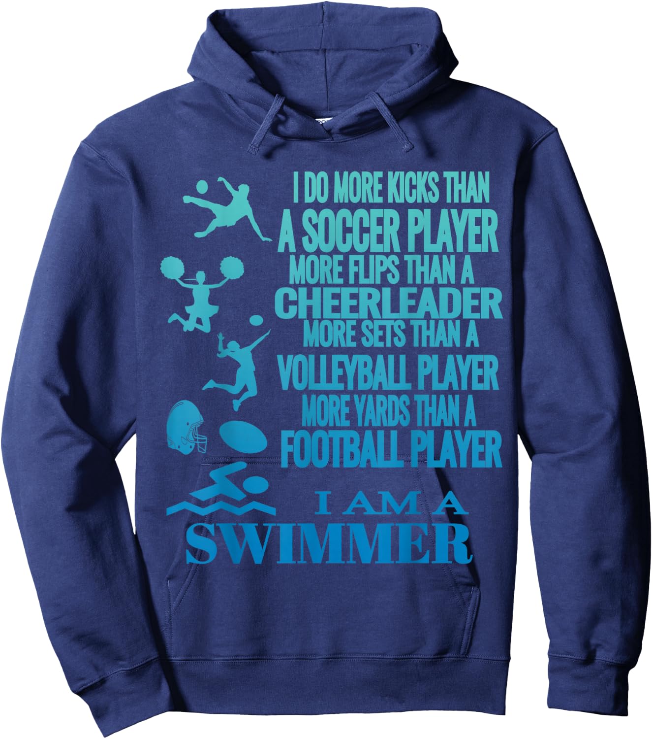 I Am A Swimmer T Shirt Funny Swim Swimming Cool Practice Hoodie - Hoodie | Navy