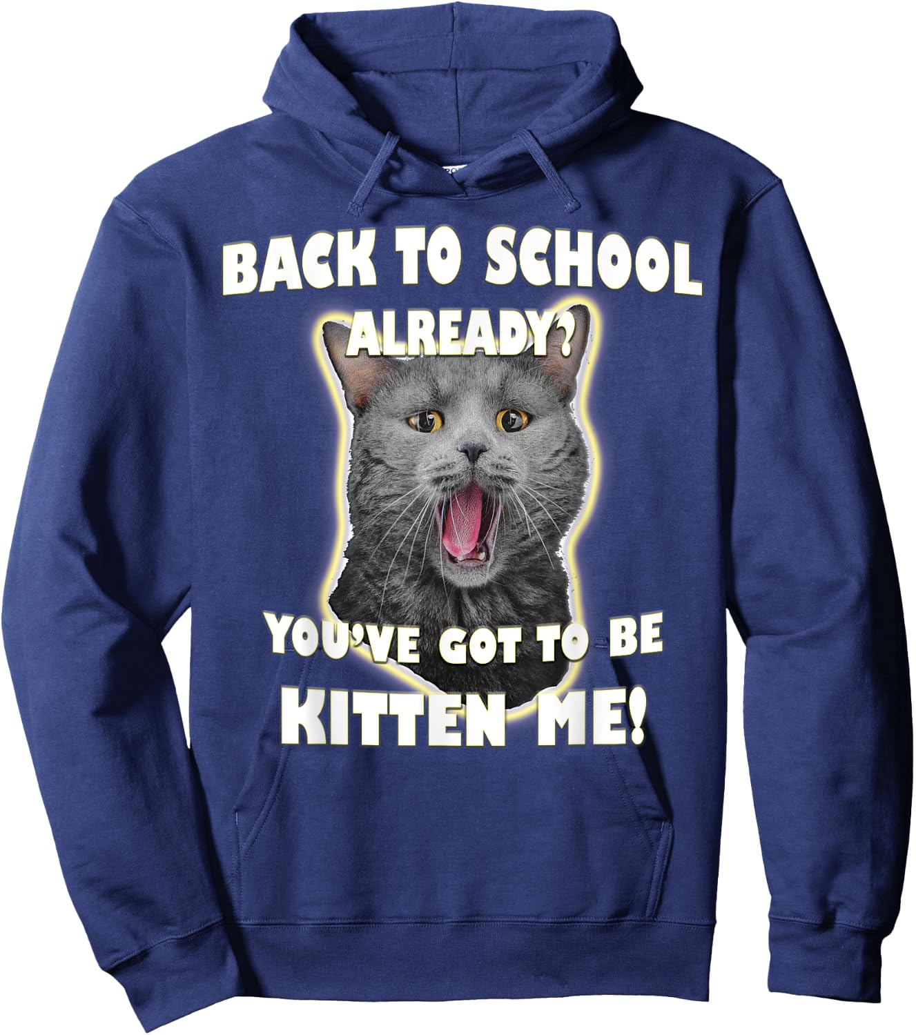 First Day Of School Back To School Funny Cat Kitten Shirt Men Women Kids Hoodie - Hoodie | Navy