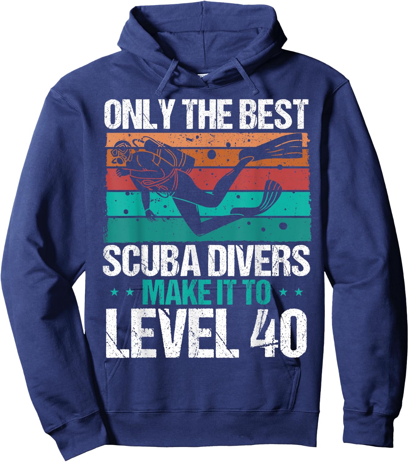 40 Birthday Scuba Diving Level 40 Year Old Diver Snorkeling Hoodie - Hoodie | Navy
