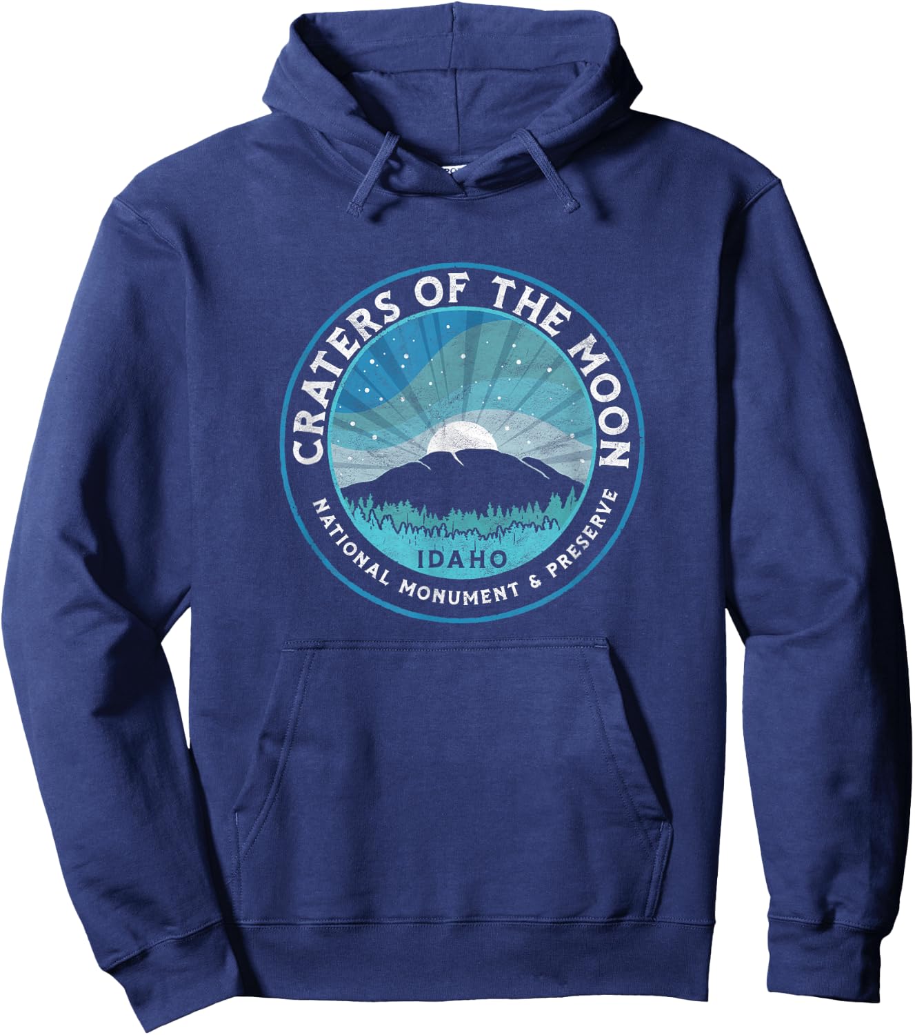 Craters of the Moon National Monument - Vintage Idaho Hoodie - Hoodie | Navy