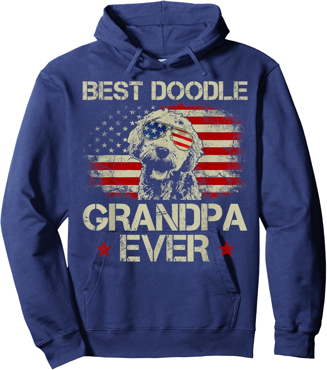 Best Doodle Grandpa Ever Shirt Goldendoodle 4th Of July Gift Men Hoodie - Hoodie | Navy
