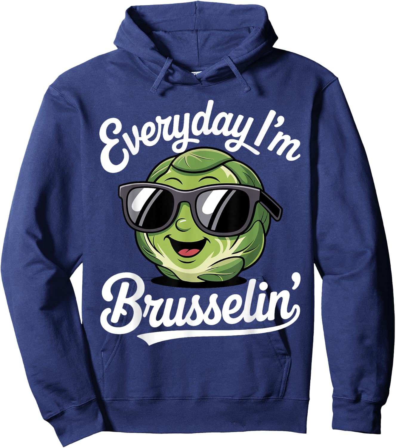 Funny Brussels Sprout Art Women Kids Vegetable Lover Hoodie - Hoodie | Navy