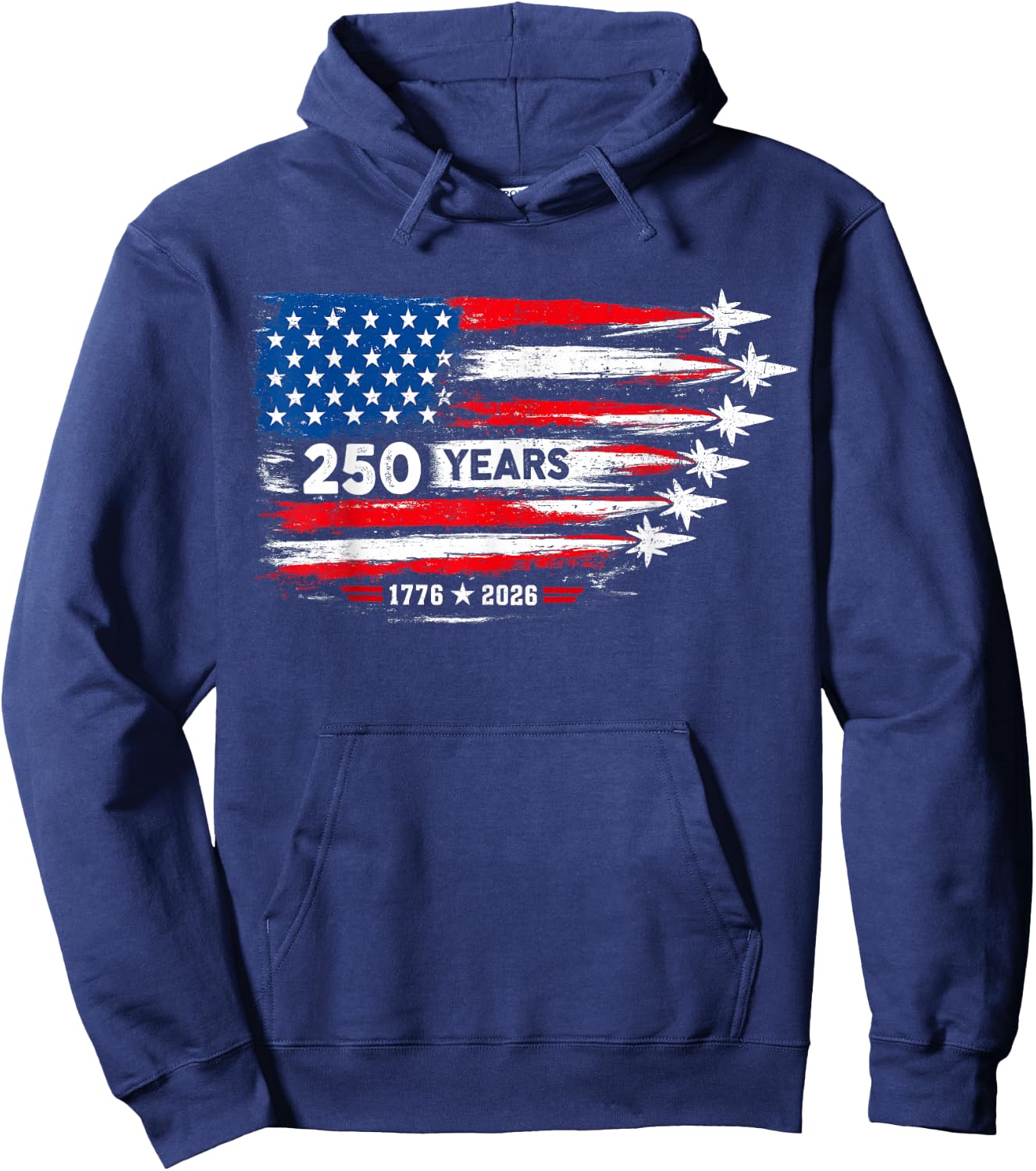 250 Years 1776-2026 250 Anniversary USA Flag American 250th Hoodie - Hoodie | Navy