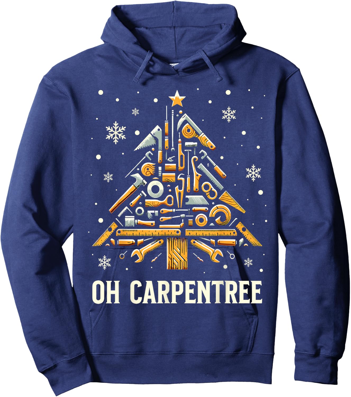 Funny Woodworker Carpenter Funny Christmas Woodworking Hoodie - Hoodie | Navy
