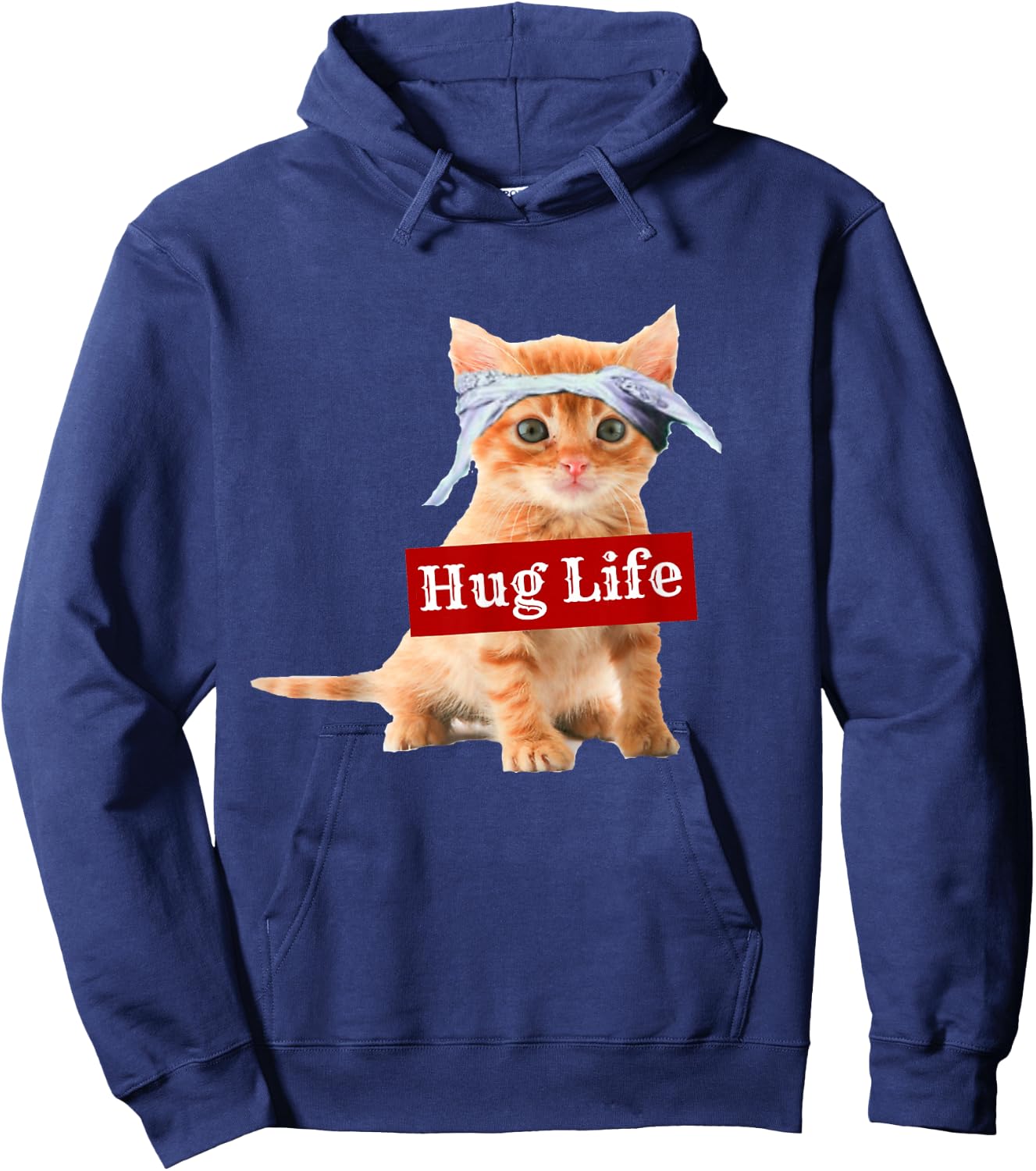 Hug Life Kitty cat Thug Gansta Kitten Kitty Funny Gangster Hoodie - Hoodie | Navy