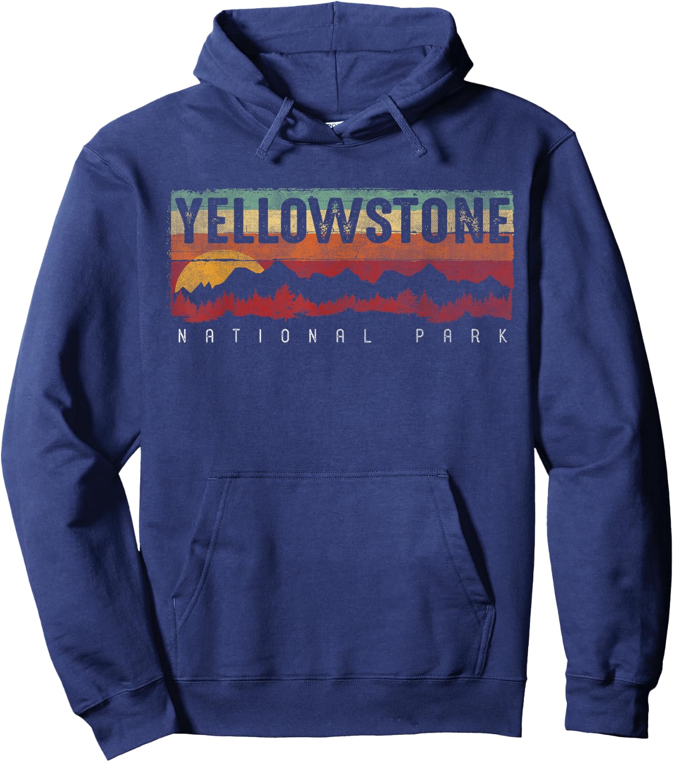 Vintage Yellowstone National Park Hoodie - Hoodie | Navy
