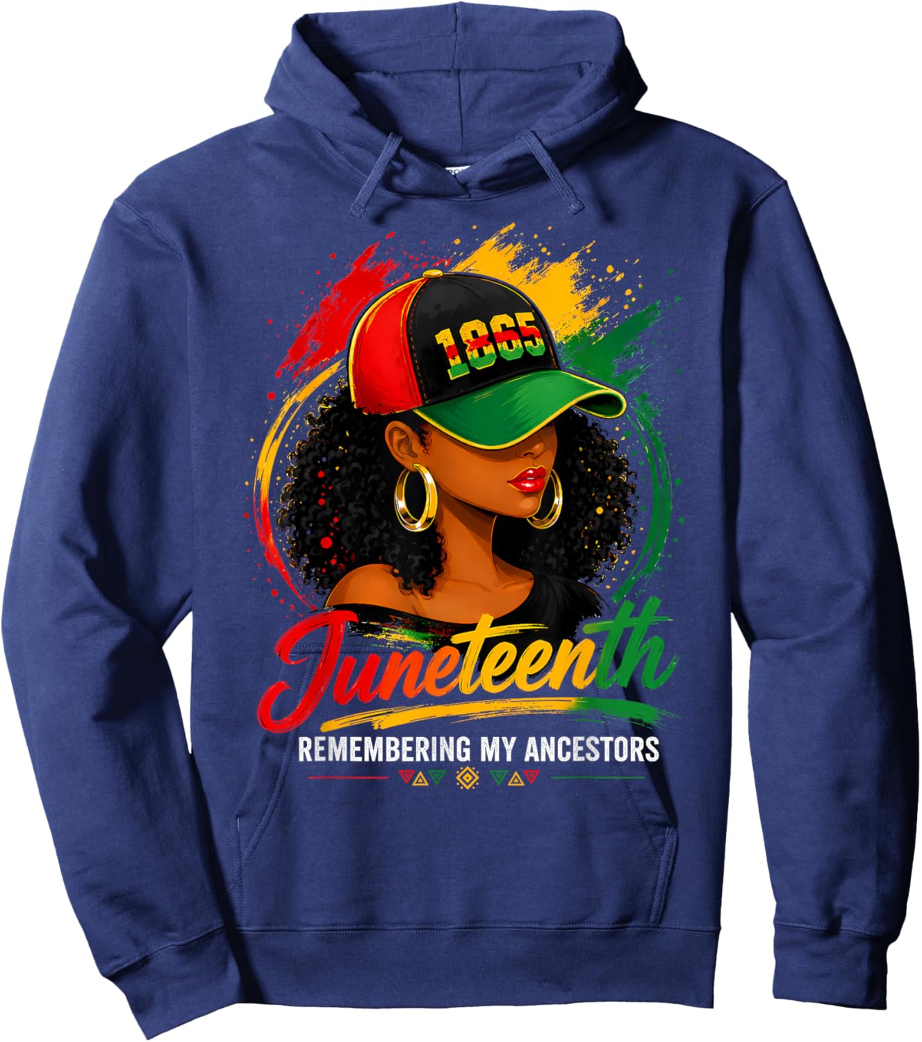 Juneteenth Shirts Women Remembering My Ancestors Black Woman Hoodie - Hoodie | Navy