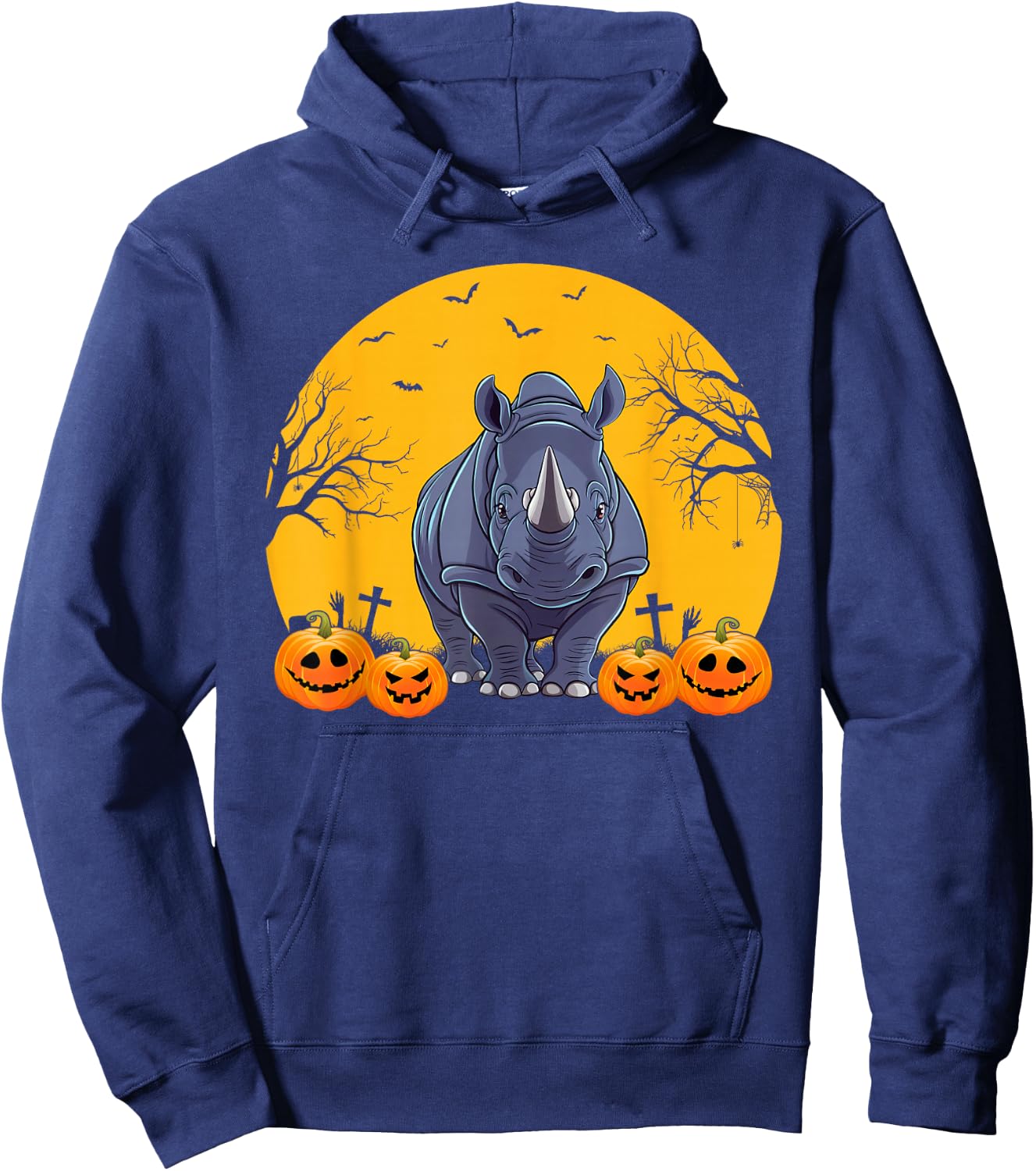 Rhino Lovers Men Women Kids Matching Halloween Costume Hoodie - Hoodie | Navy