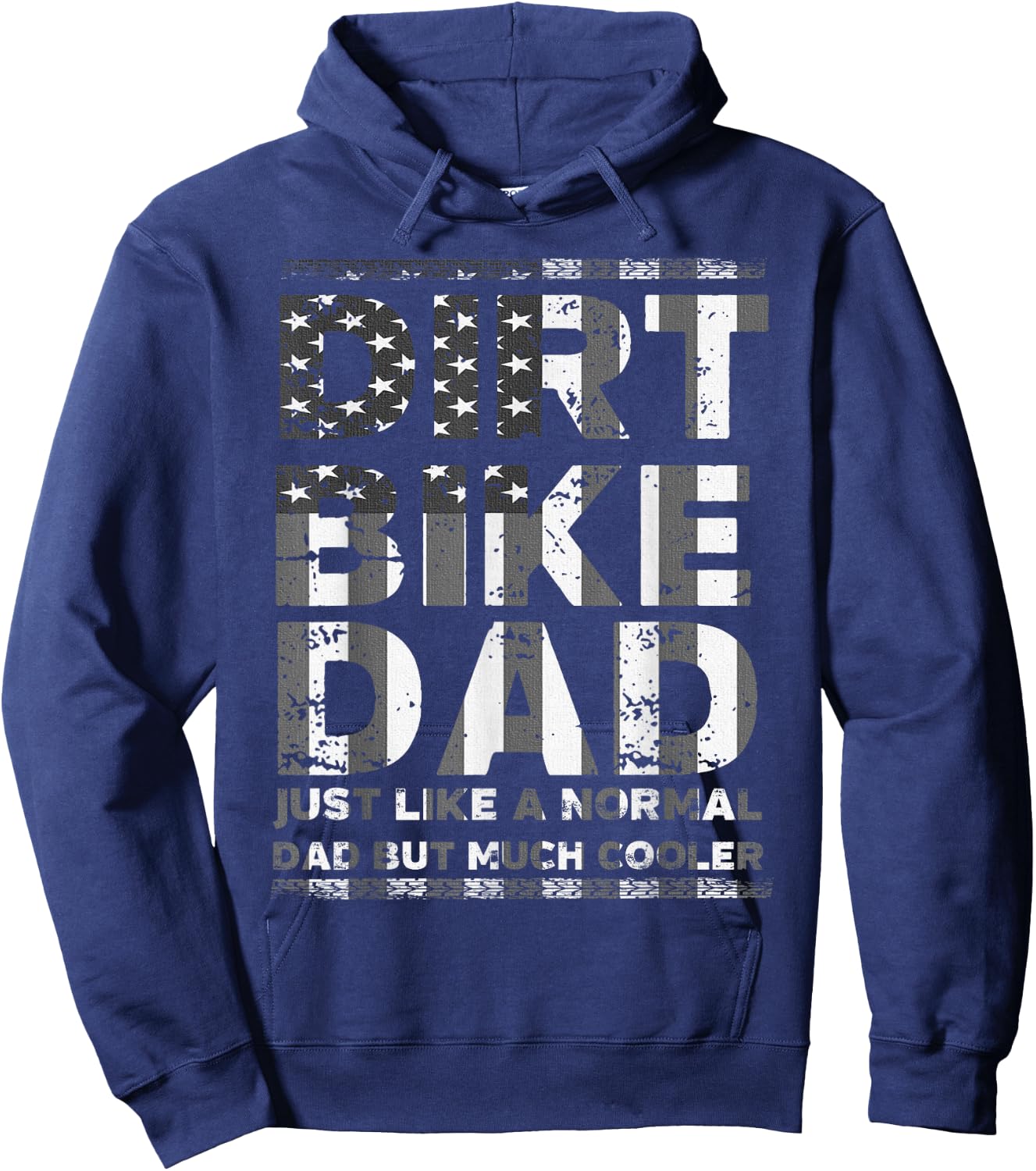 Dirt Bike DAD Bike | Motocross Enduro US Flag Shirt Hoodie - Hoodie | Navy