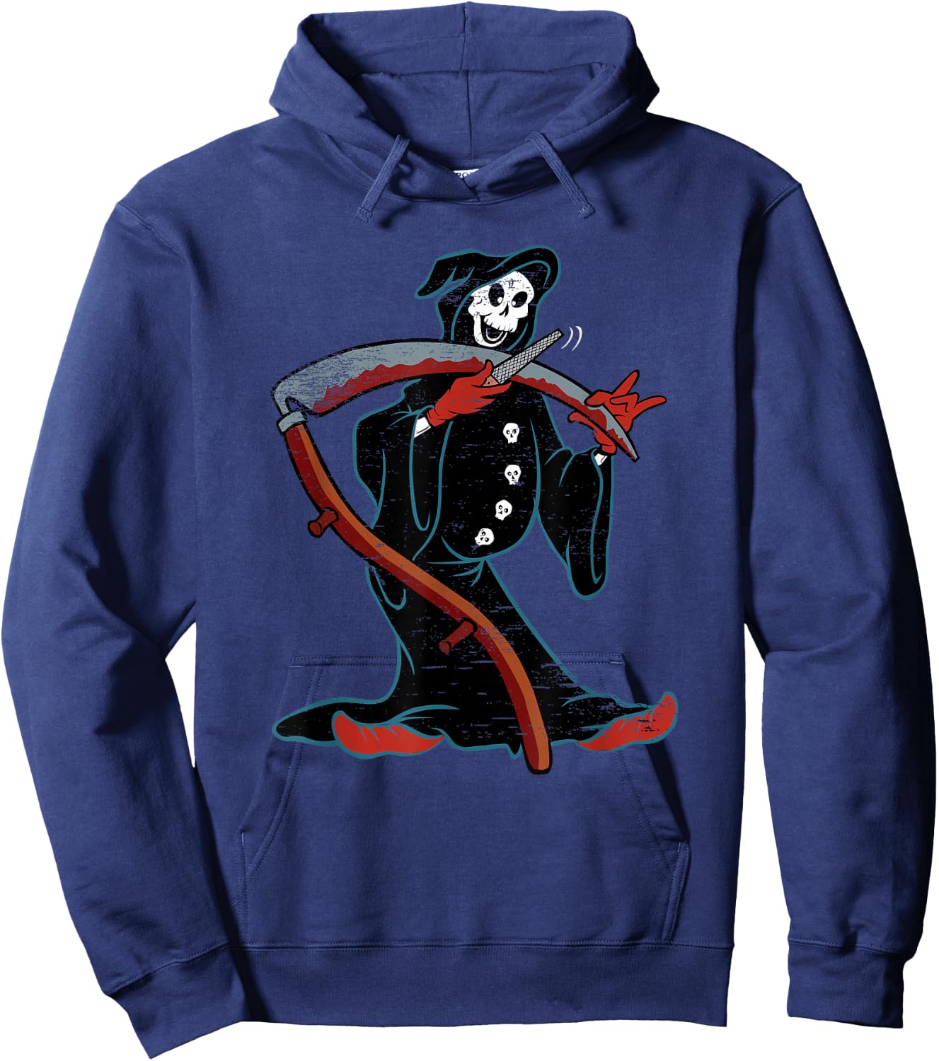 Vintage WW2 Hellcat Squadron VF-35 Grim Reapers Hoodie - Hoodie | Navy