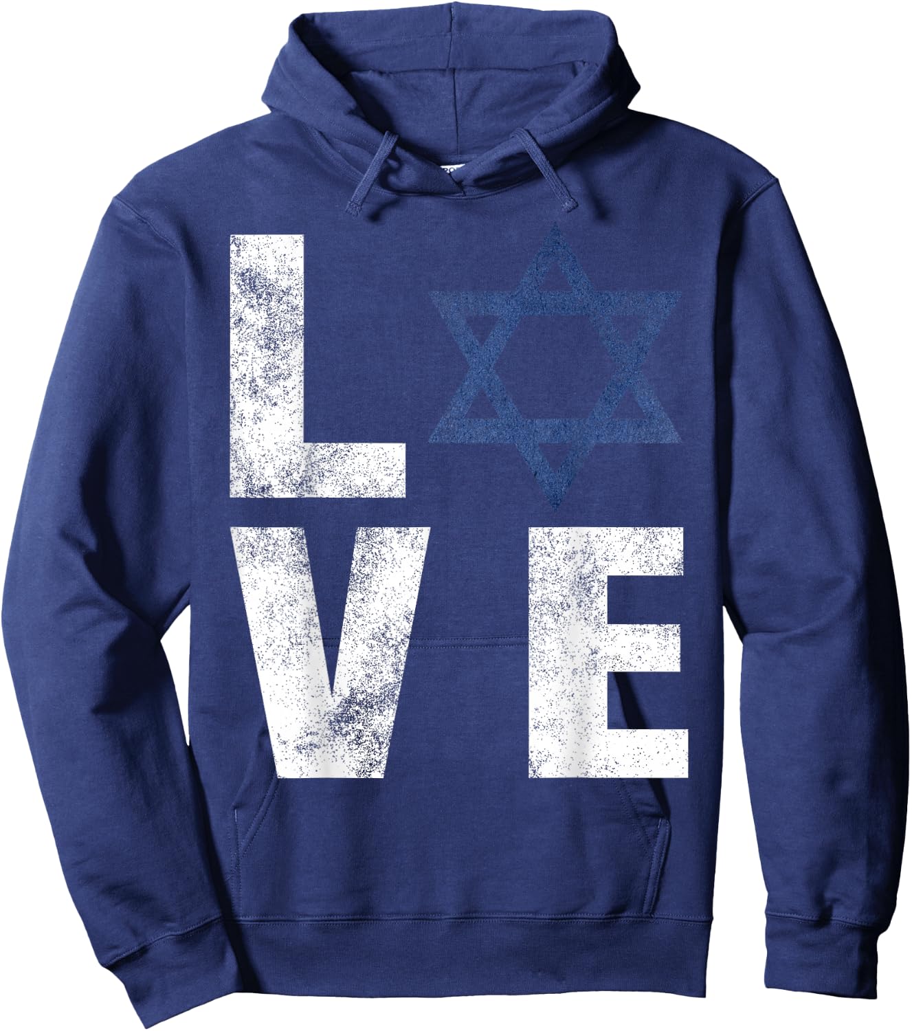 Retro I Love Israel Shirt Jewish Gifts Star of David Israeli Hoodie - Hoodie | Navy