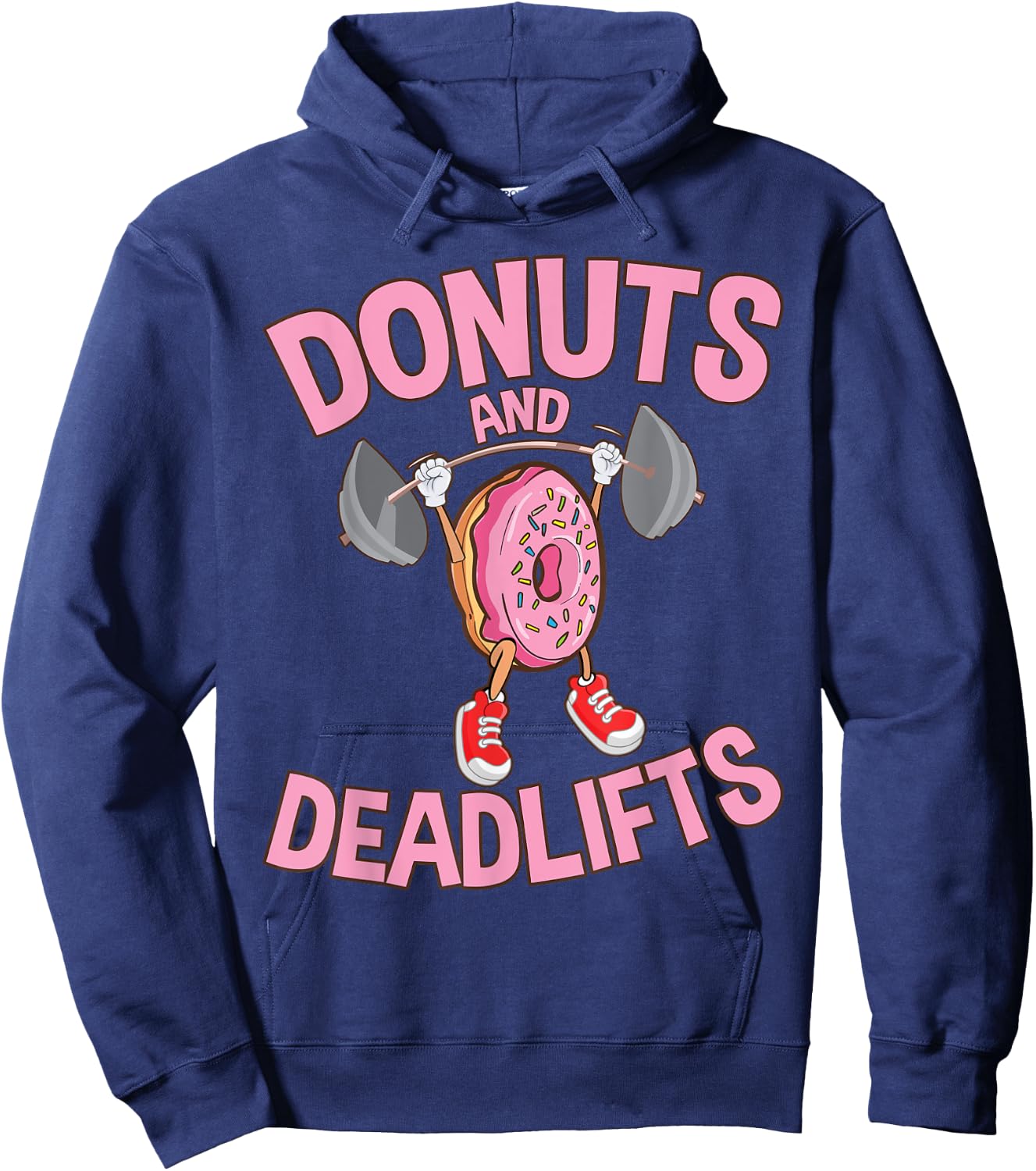 Donuts and Deadlifts Funny Workout Weightlifting Hoodie - Hoodie | Navy