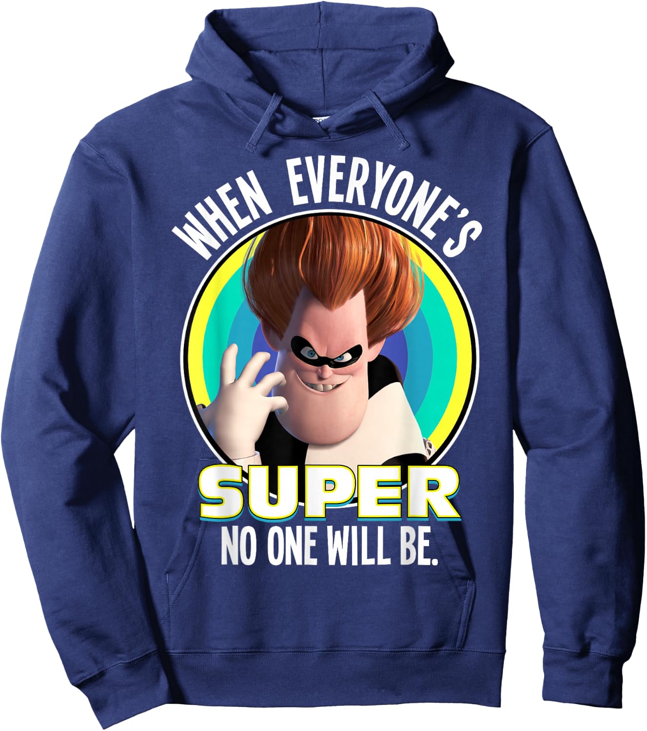 Disney Pixar The Incredibles Syndrome Super Retro Portrait Hoodie - Hoodie | Navy