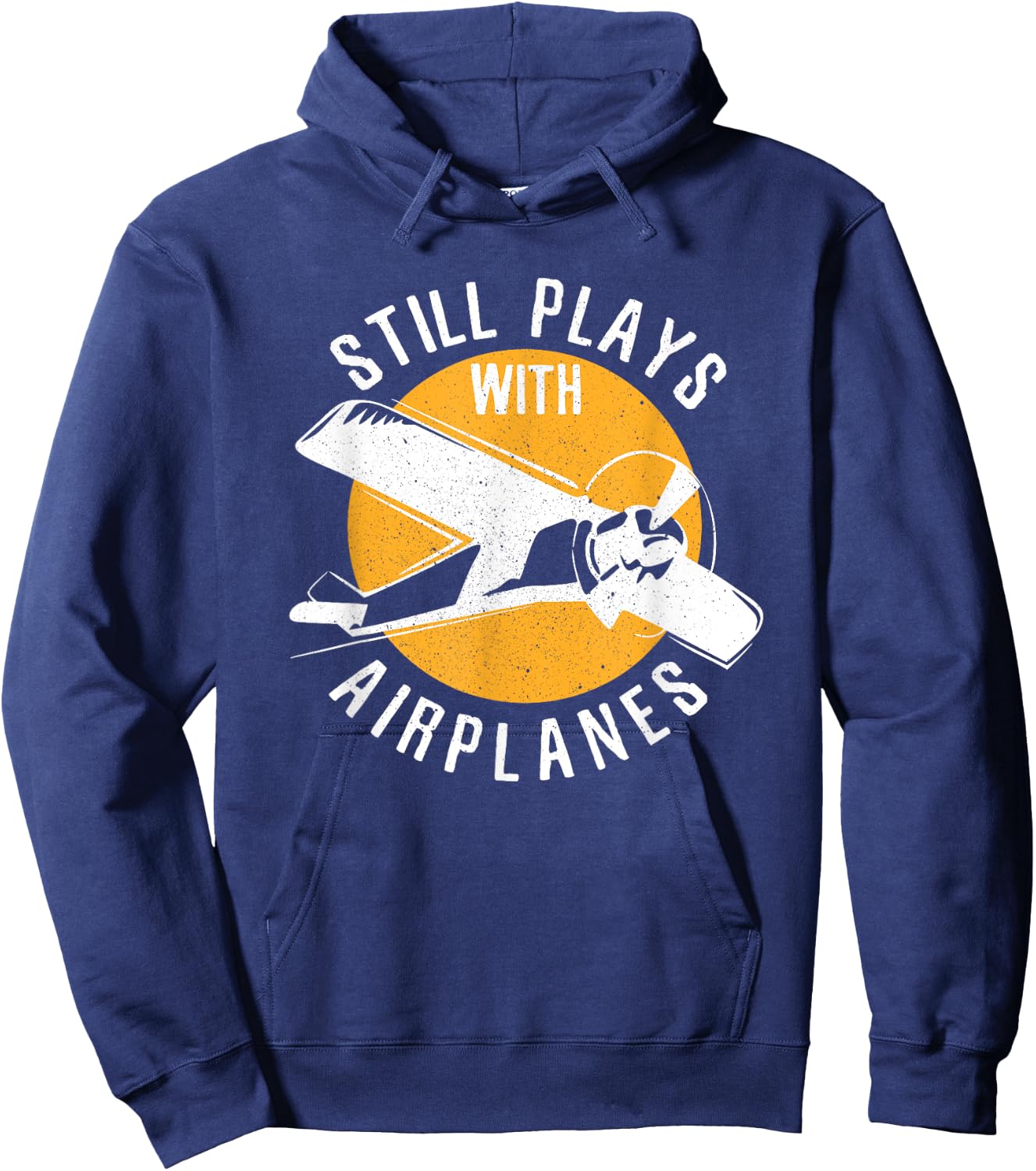 Vintage Aviation Airplane Pilot Still Plays With Airplanes Hoodie - Hoodie | Navy