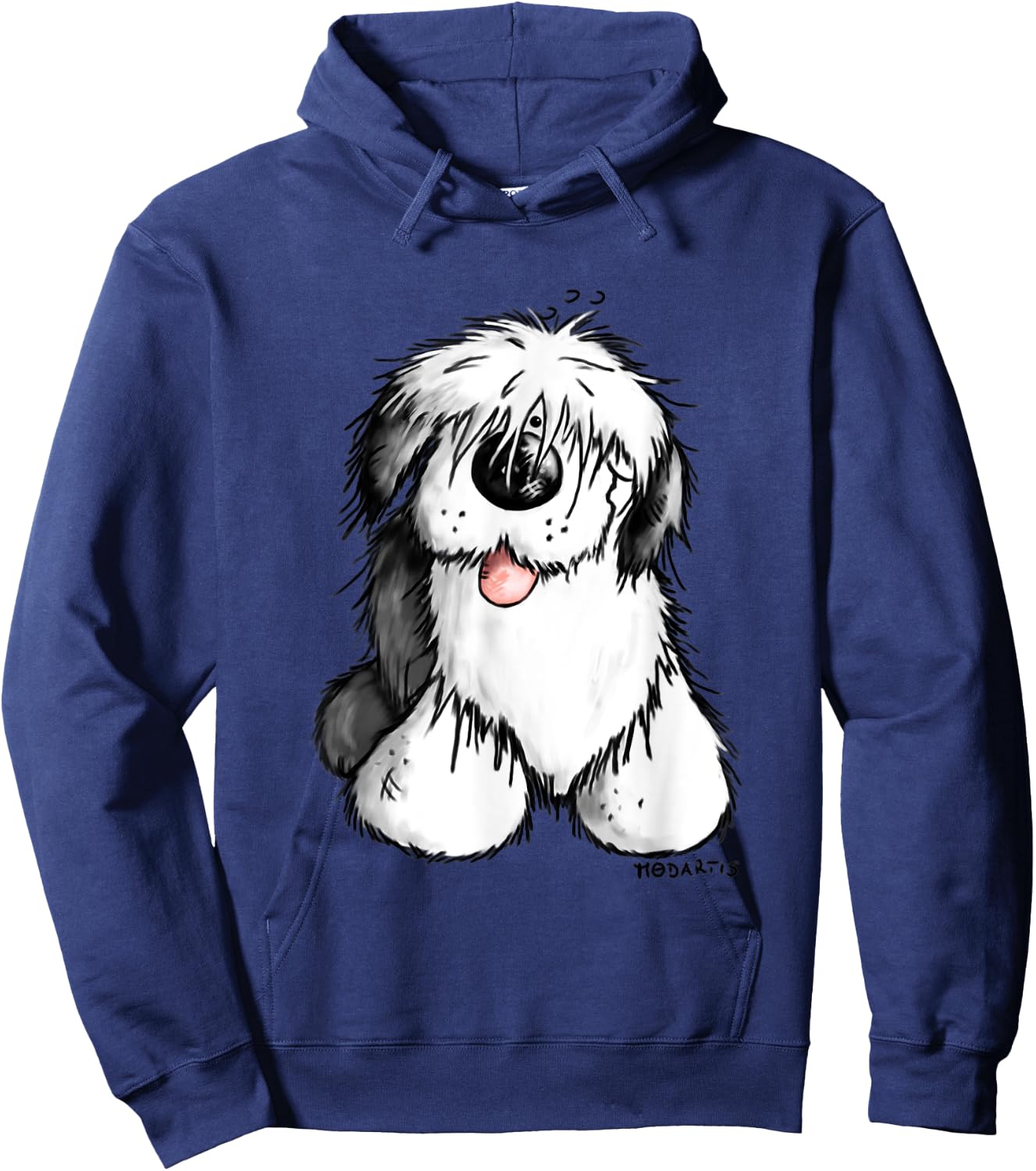 Happy Old English Sheepdog I For A Dog Or Bobtail Lover Men Women Girls Kids Hoodie - Hoodie | Navy