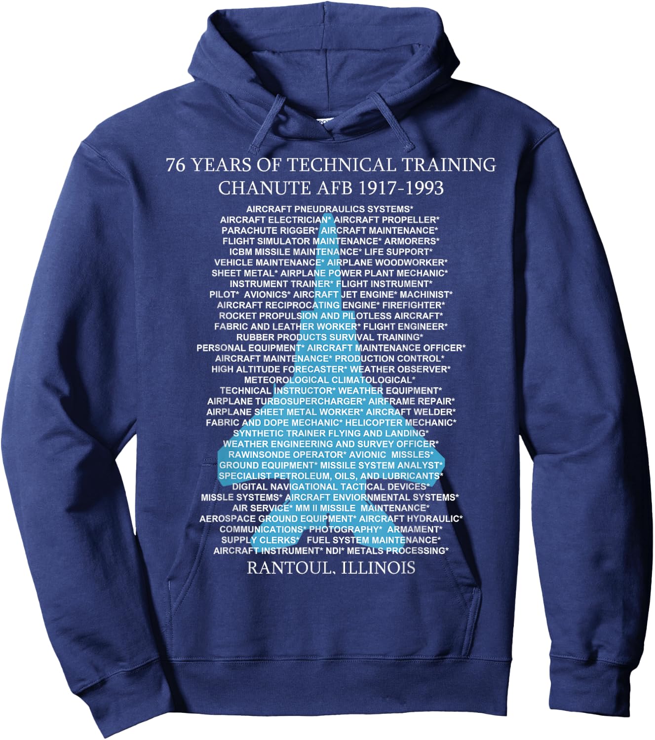 Chanute AFB F-15 EagleT-Shirt Rantoul, Illinois Hoodie - Hoodie | Navy