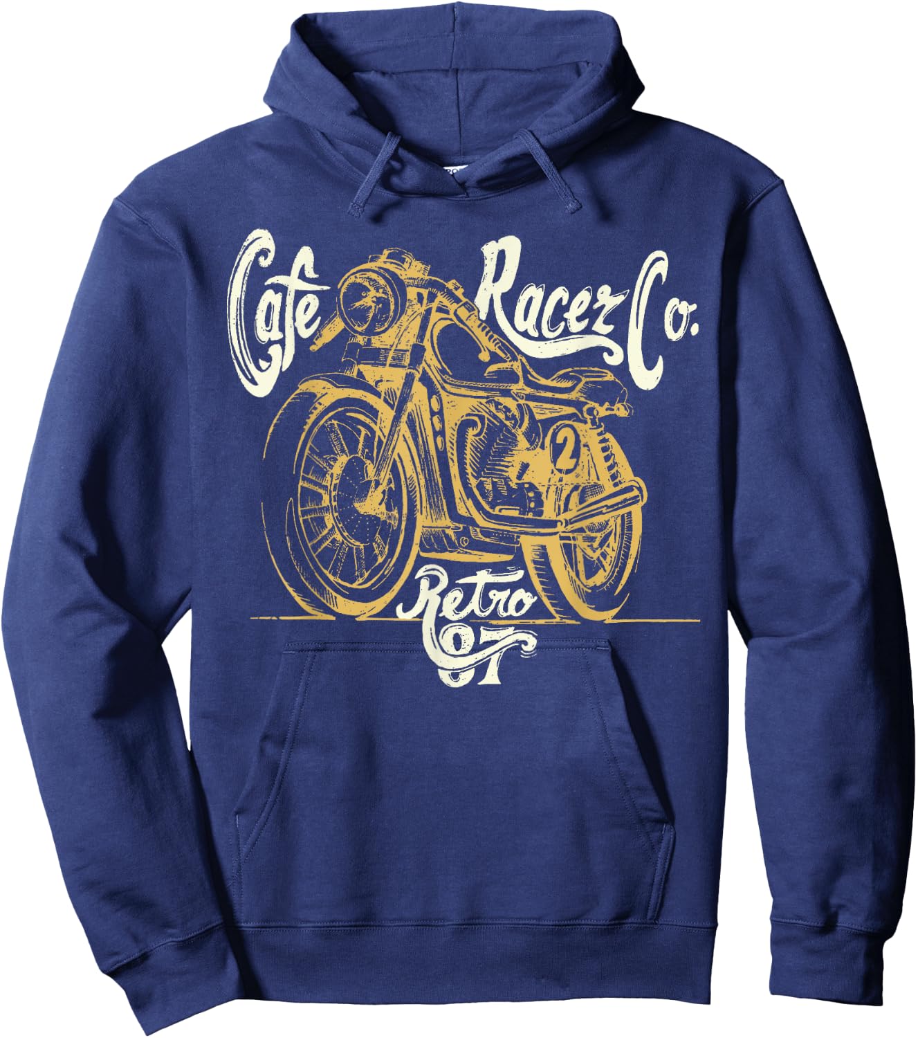 Cafe Racer - Vintage Motorcycle - CB-Rider Hoodie - Hoodie | Navy