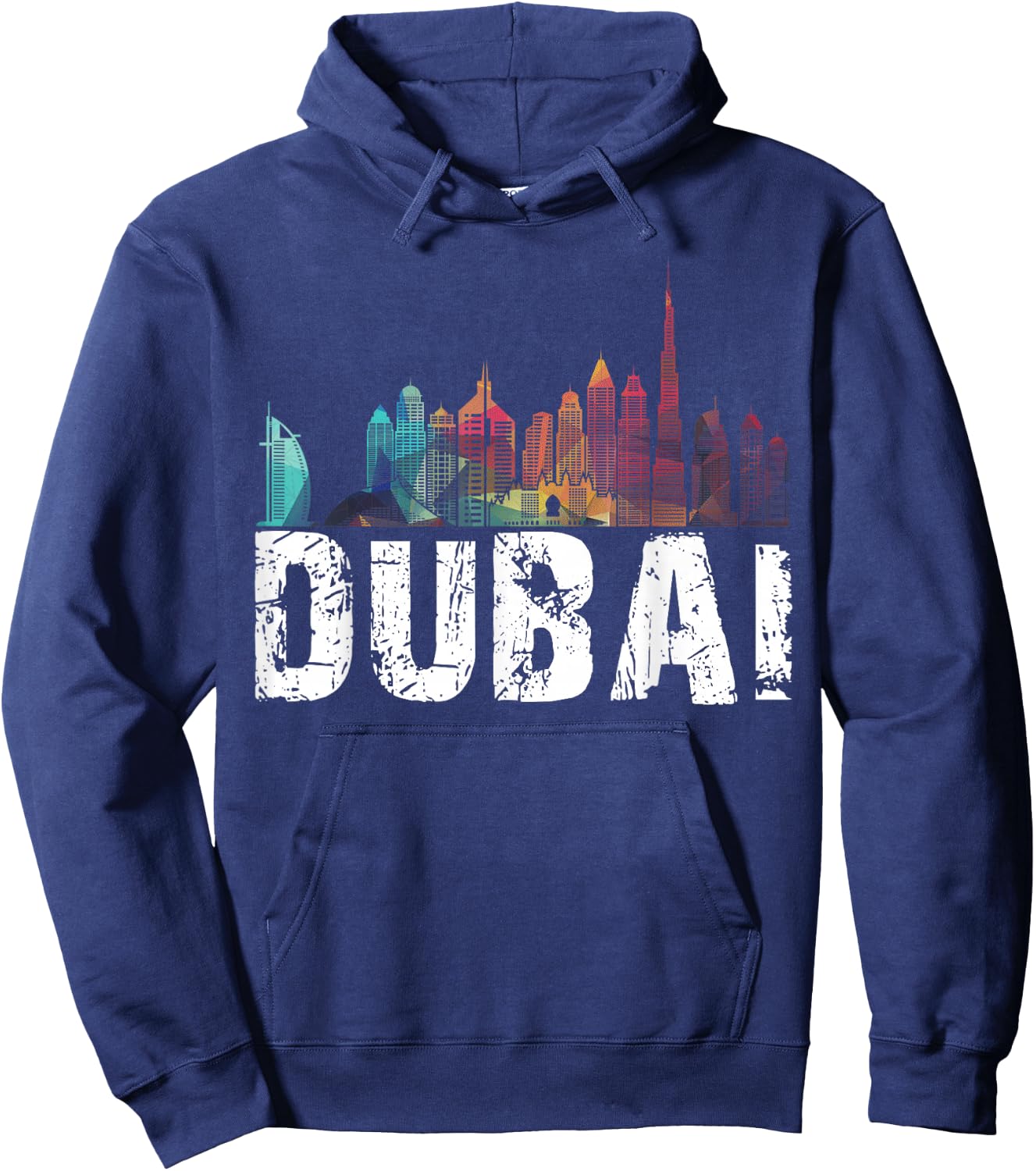 New Dubai Love Skyline T shirt for Holidays in Dubai Hoodie - Hoodie | Navy