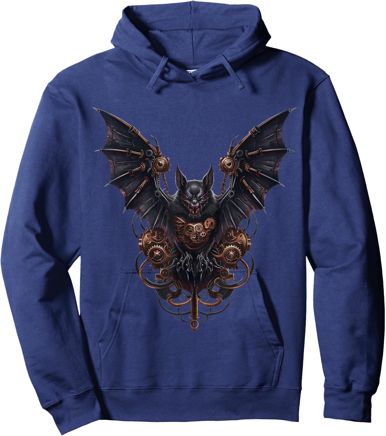 Dark Steampunk Bat Mechanical Gothic Horror Hoodie - Hoodie | Navy