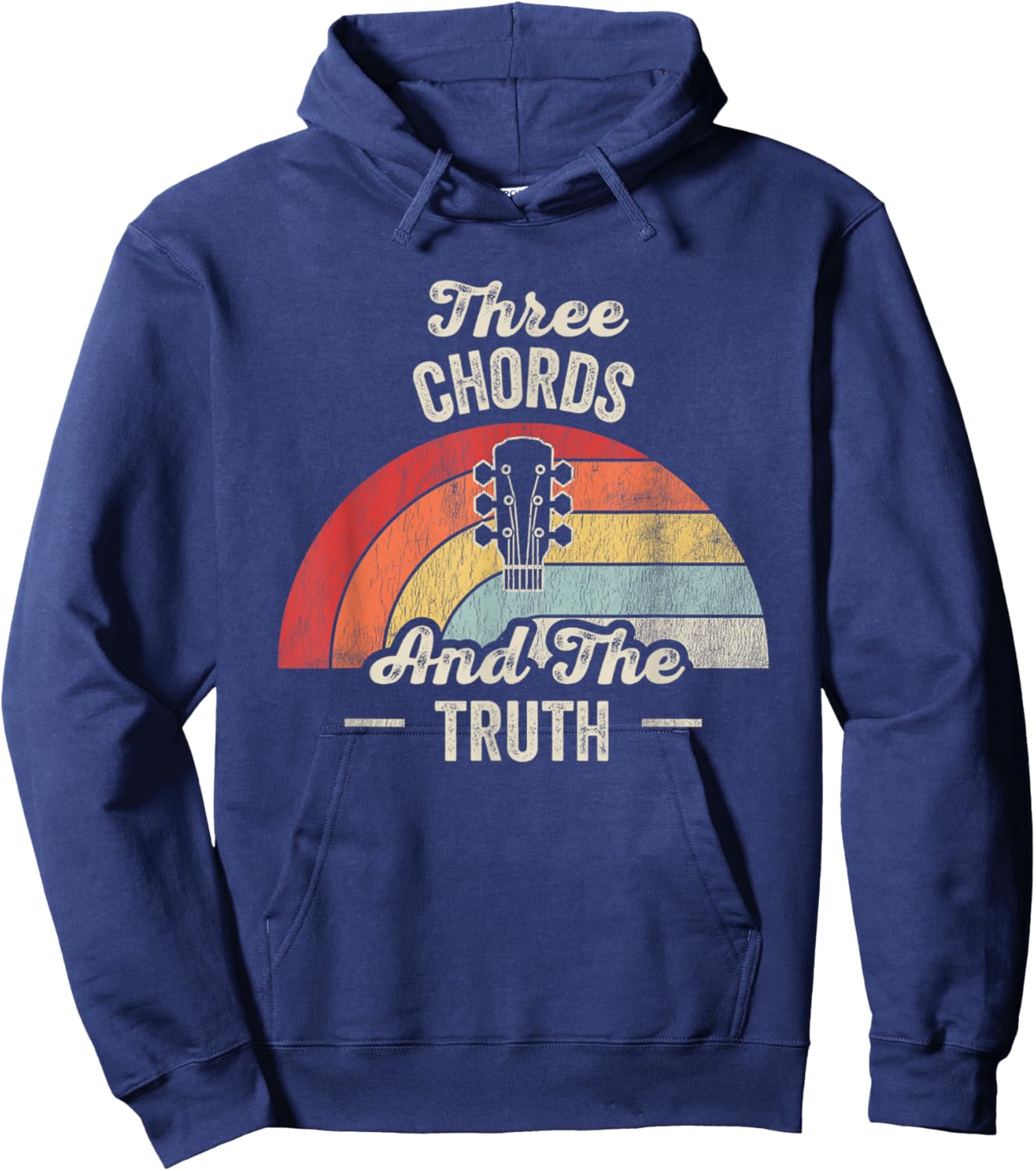 Three Chords And The Truth Vintage Music Hoodie - Hoodie | Navy