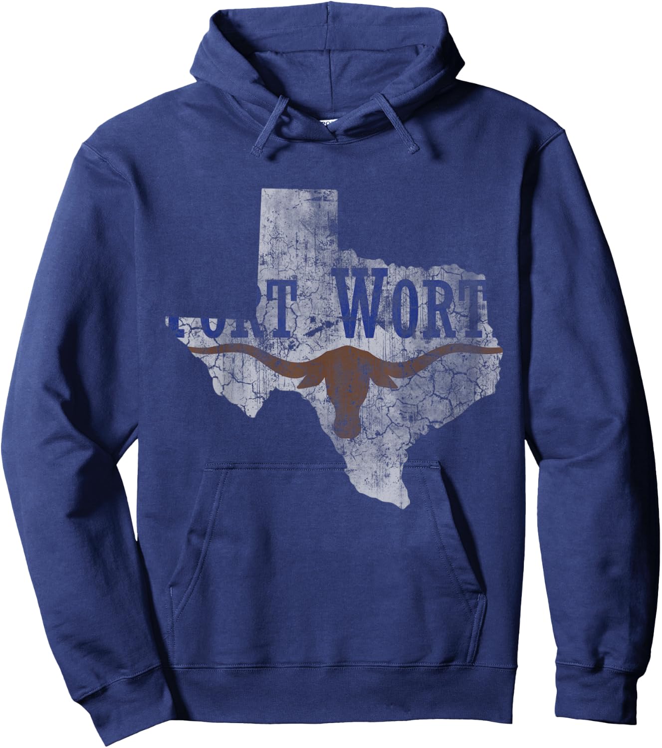 Fort Worth Flag Texas Home Love Family Vintage Fade Texan Hoodie - Hoodie | Navy