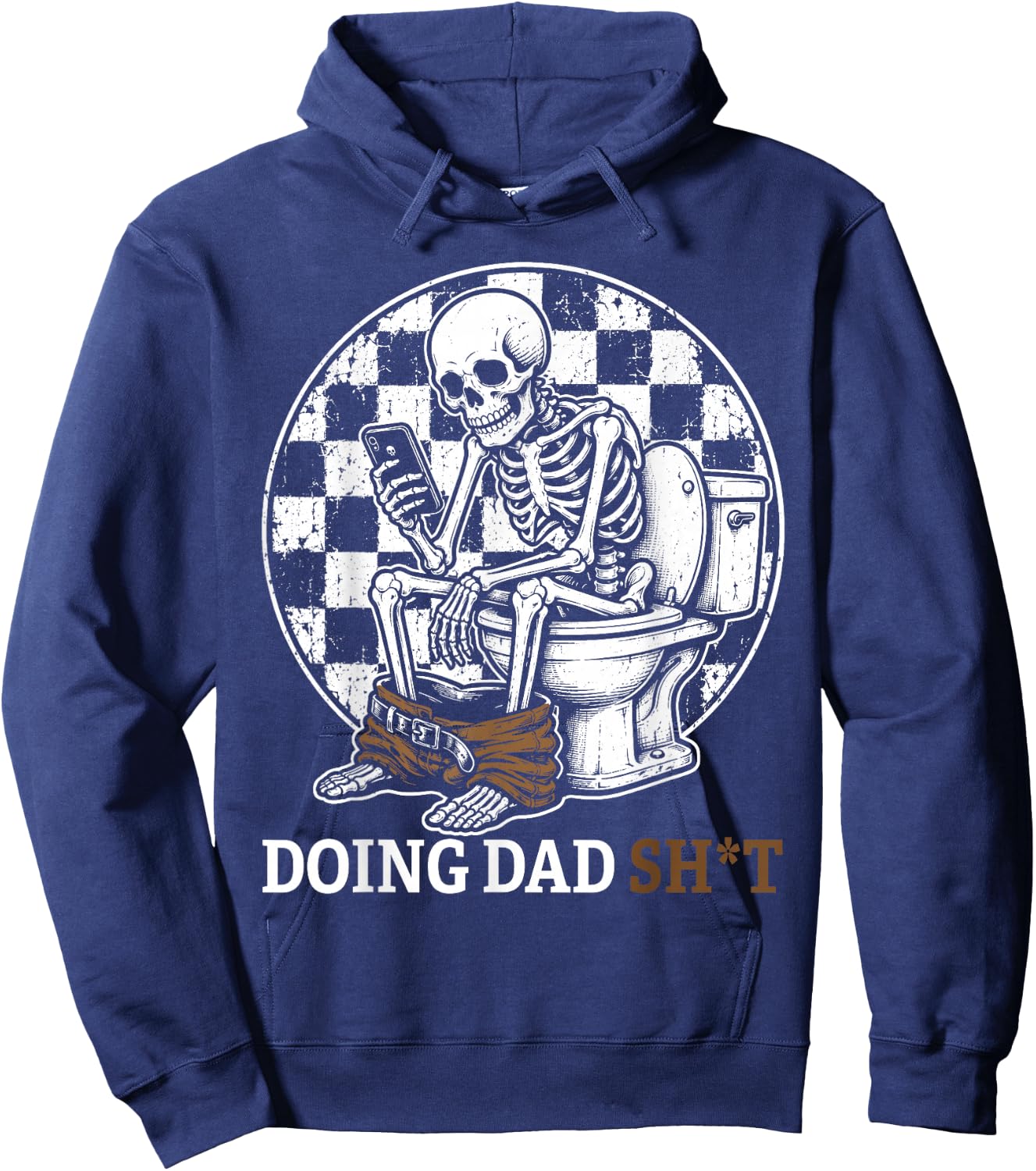 Funny Father's Day Doing Dad Stuff Daddy Joke Skeleton Humor Hoodie - Hoodie | Navy