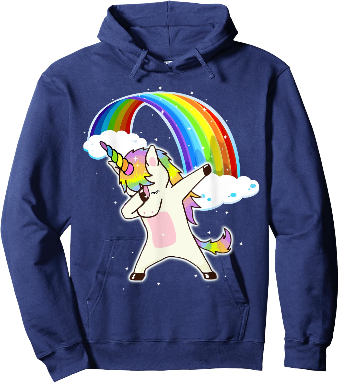 Dabbing Unicorn Rainbow T Shirt Unicorn Gift Hoodie - Hoodie | Navy