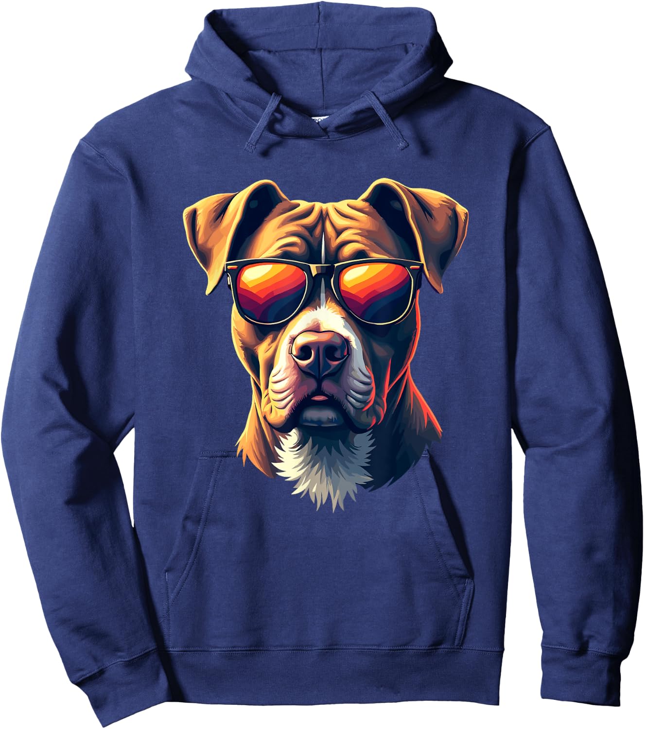 Retro Sunglasses American Pit Bull Terrier Pittie APBT Hoodie - Hoodie | Navy