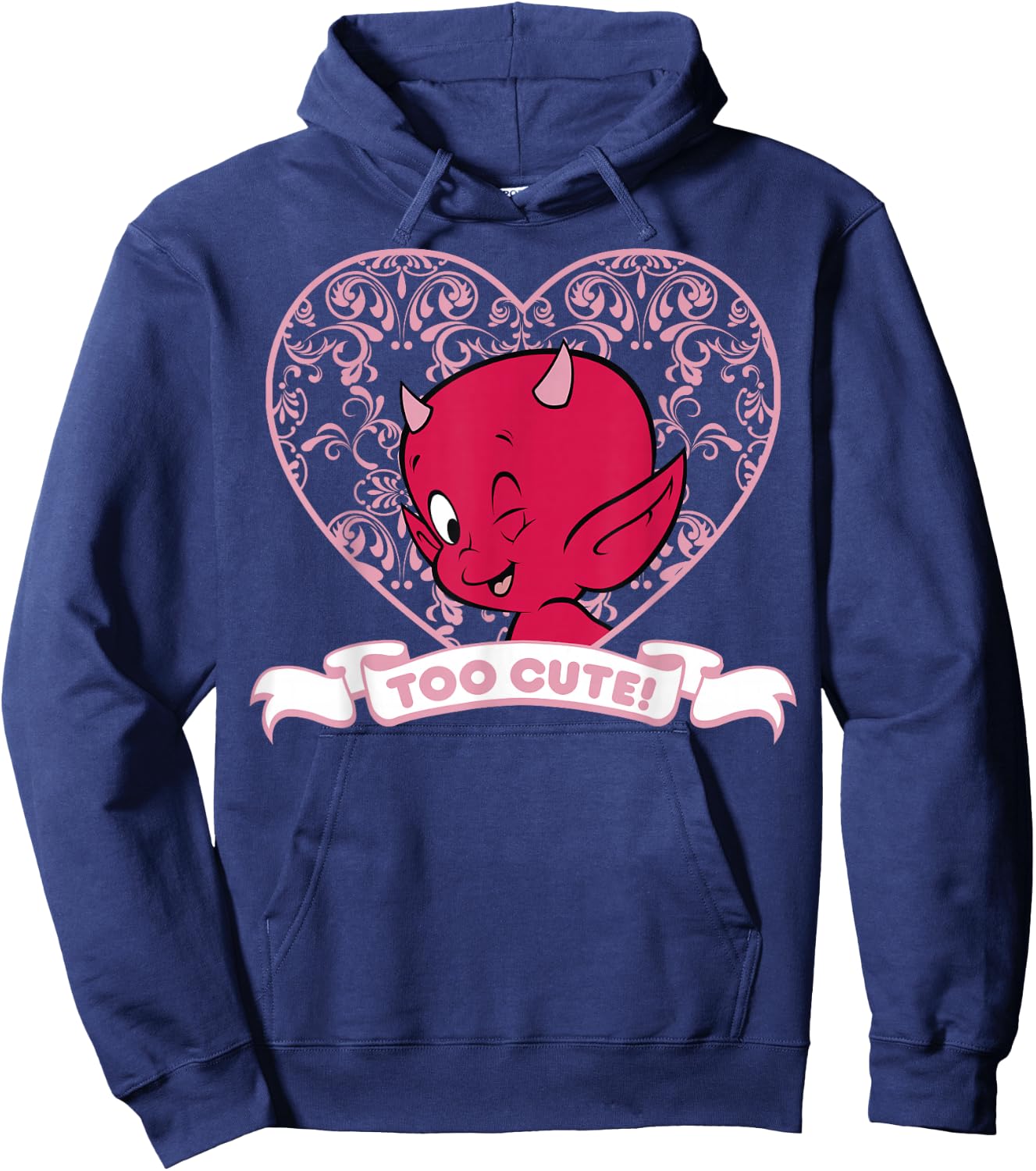 Hot Stuff The Little Devil Too Cute Heart Portrait Hoodie - Hoodie | Navy