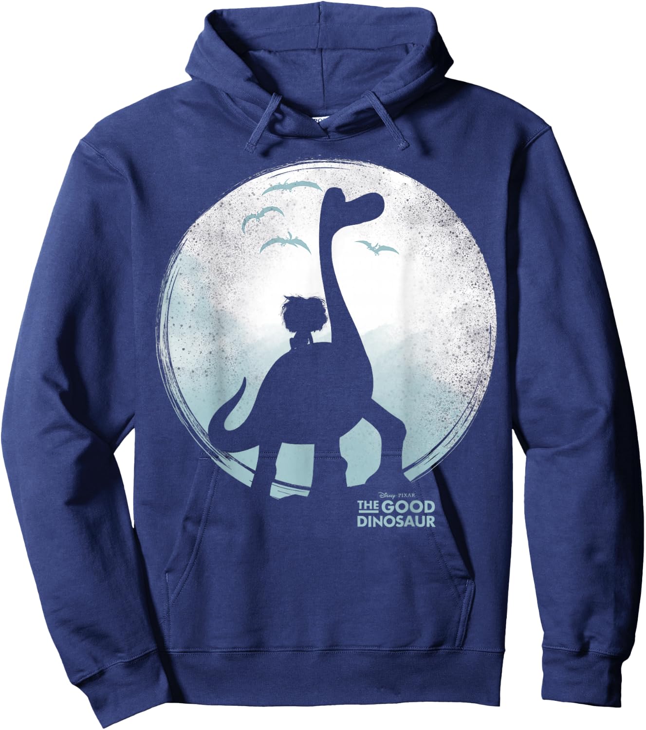 Disney Pixar The Good Dinosaur Moon Silhouette Movie Logo Hoodie - Hoodie | Navy