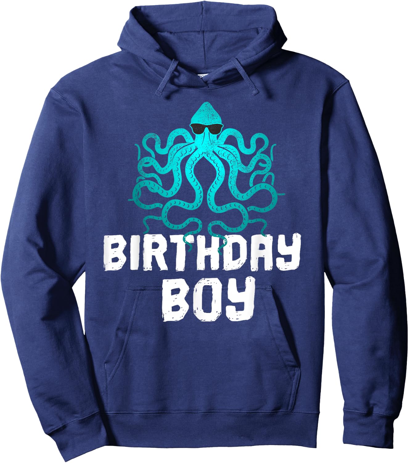 Funny Birthday Boy Octopus Lover Sunglasses Party Gift Hoodie - Hoodie | Navy