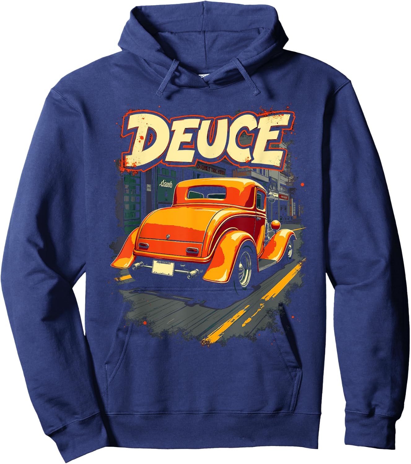 32 Deuce Coupe American Classic 3 Window Deuce Coupe Hot Rod Hoodie - Hoodie | Navy