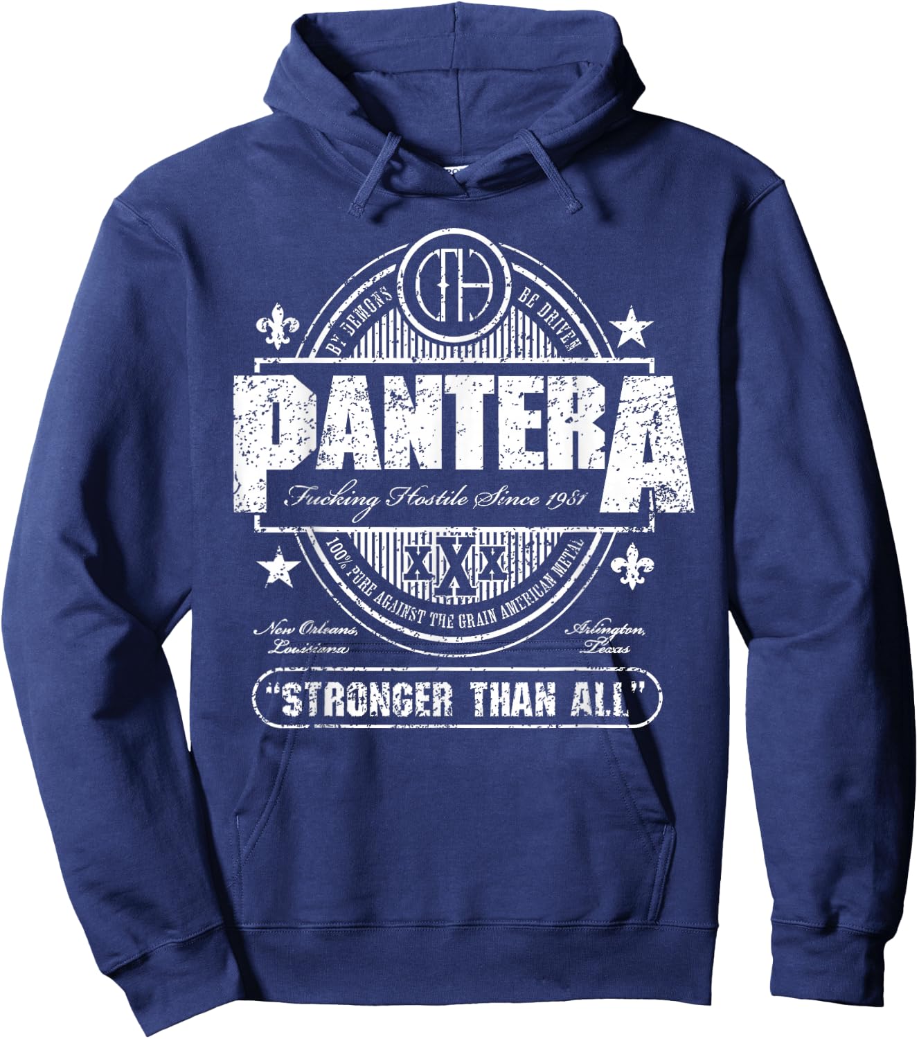 Pantera Official Stronger Than All Beer Mat Hoodie - Hoodie | Navy