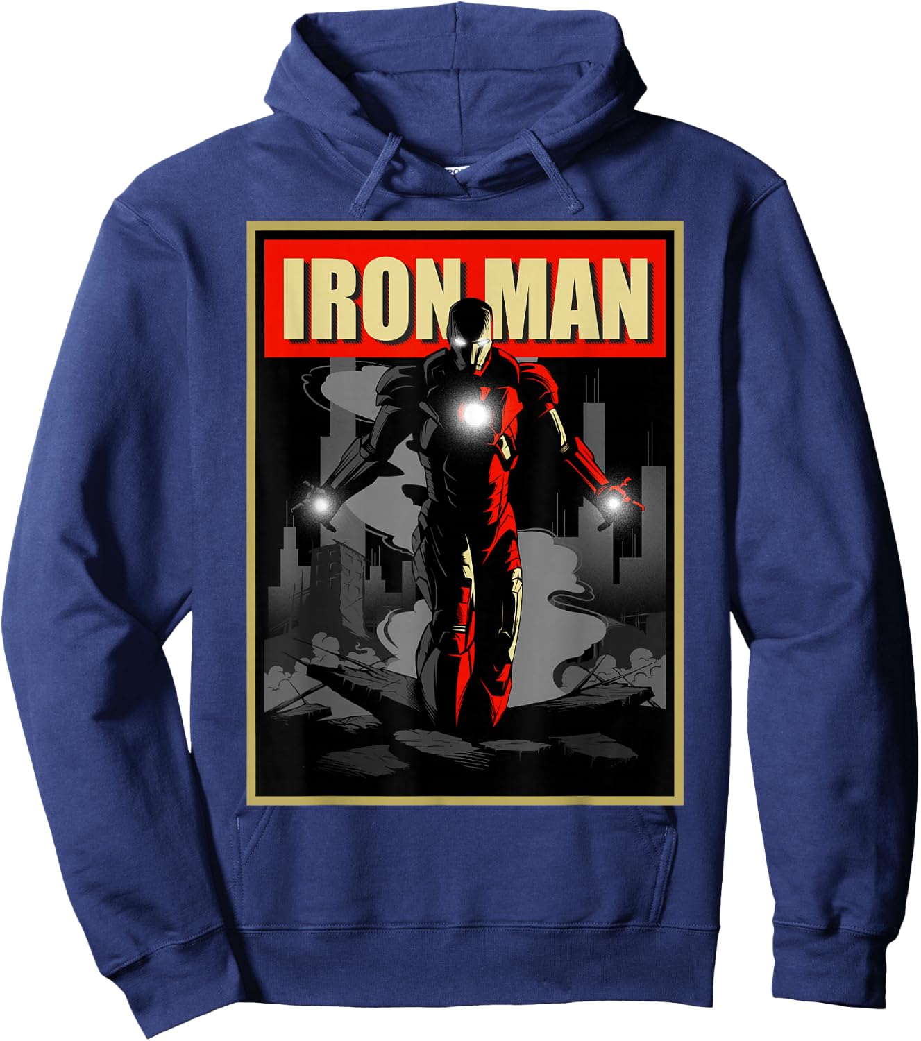 Marvel Iron Man Rise from The Ashes Deco Style Hoodie - Hoodie | Navy
