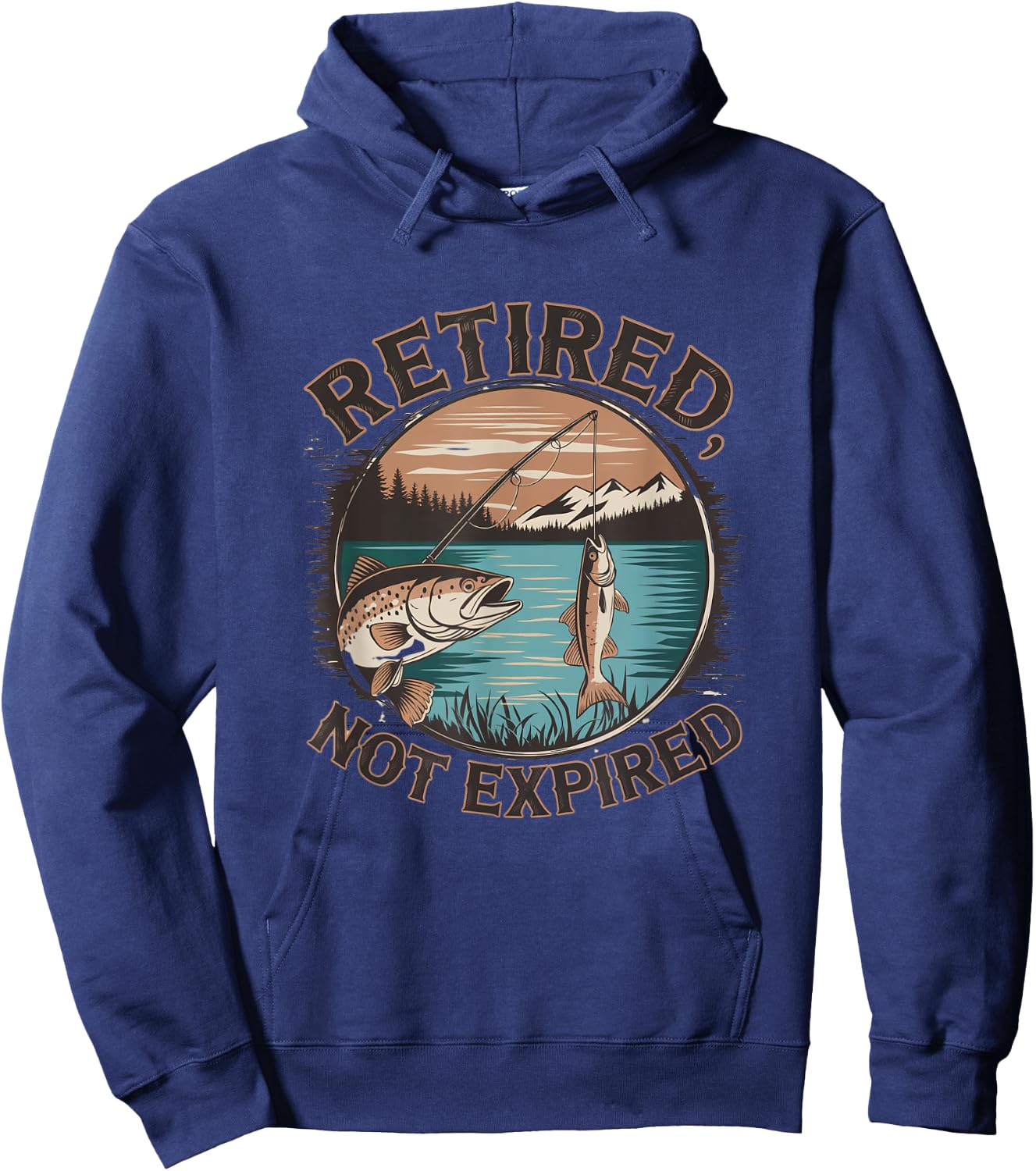 Fishing Retired, Not Expired Retirement Senior Funny Hoodie - Hoodie | Navy