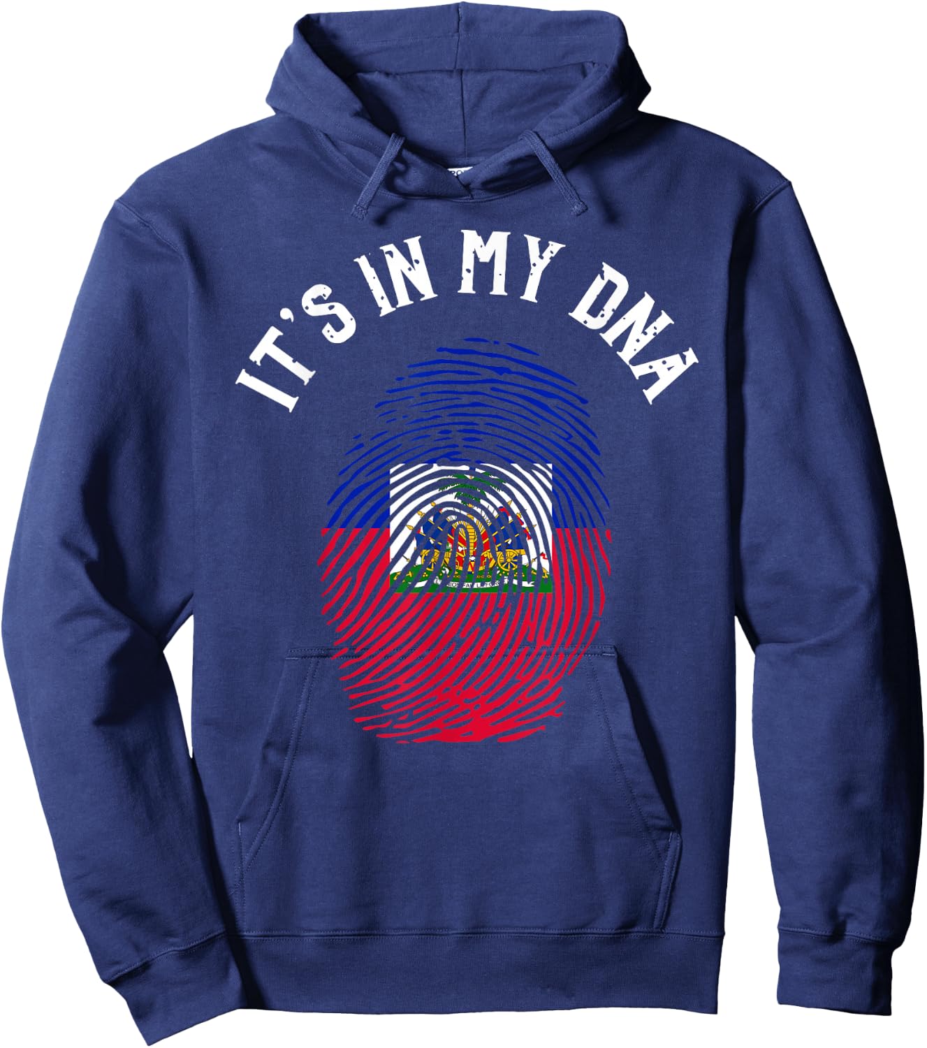 It's In My DNA Fingerprint | Prideful Haitian Gift Hoodie - Hoodie | Navy